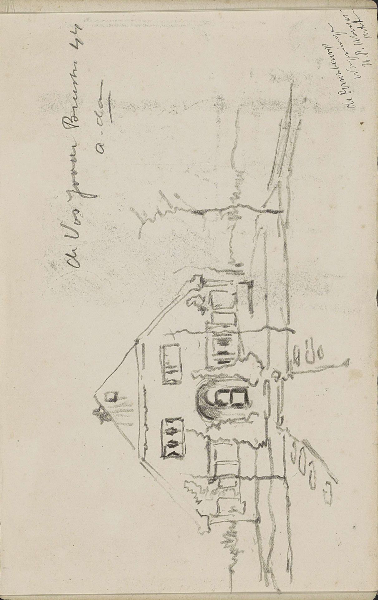 Vrijstaand huis met een puntdak by Cornelis Vreedenburgh
