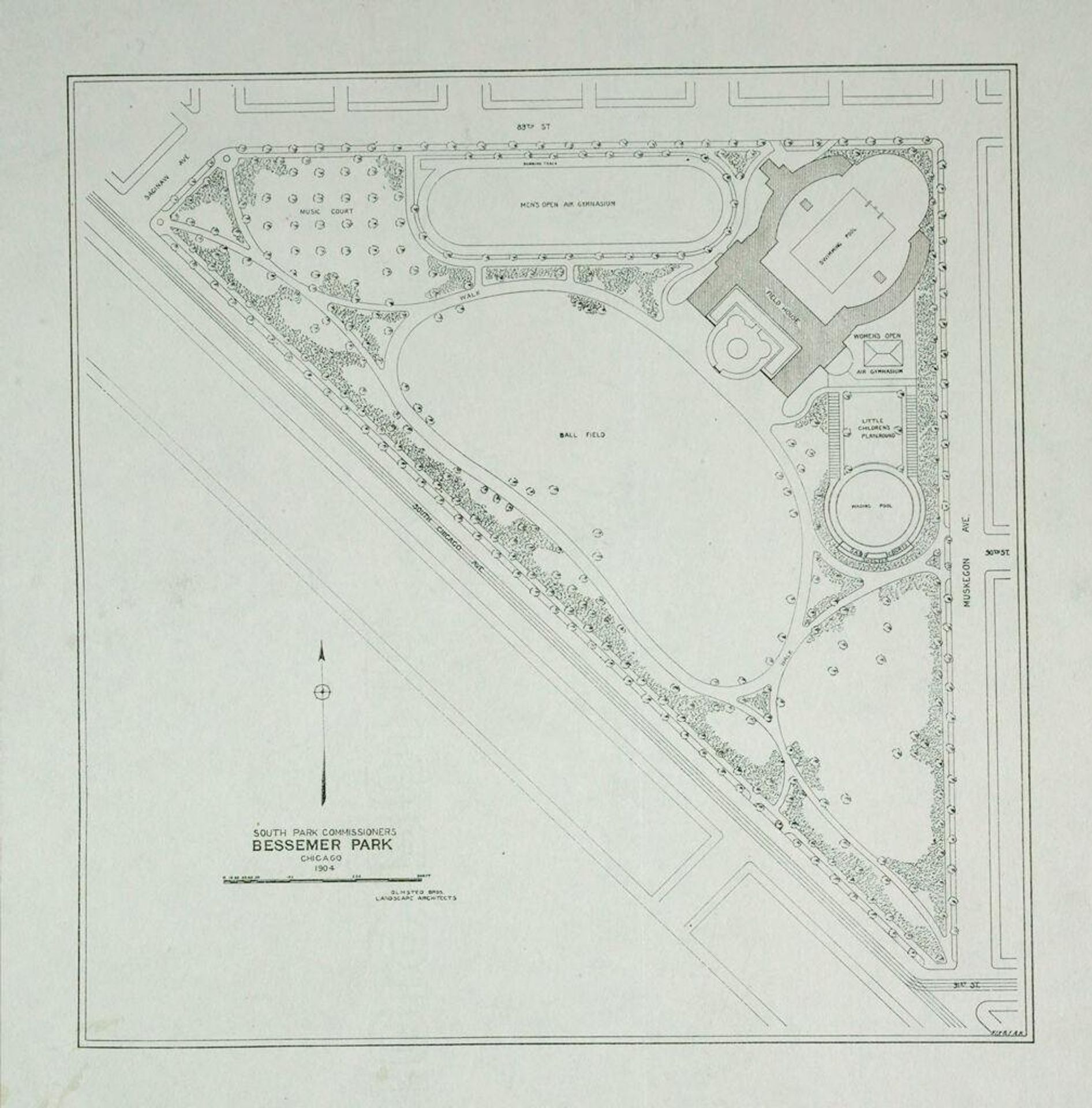 Social Settlements: United States. Illinois. Chicago. "South Parks": South Parks, Chicago, Ill.: Bessemer Park by Olmsted Brothers