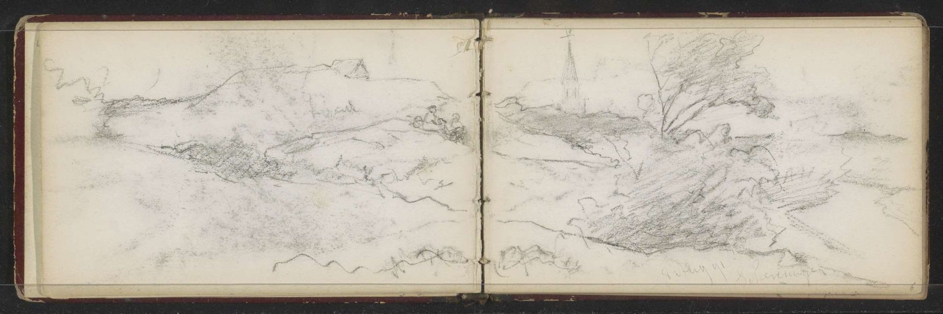 Zittende figuren in de duinen bij Scheveningen by Willem Cornelis Rip