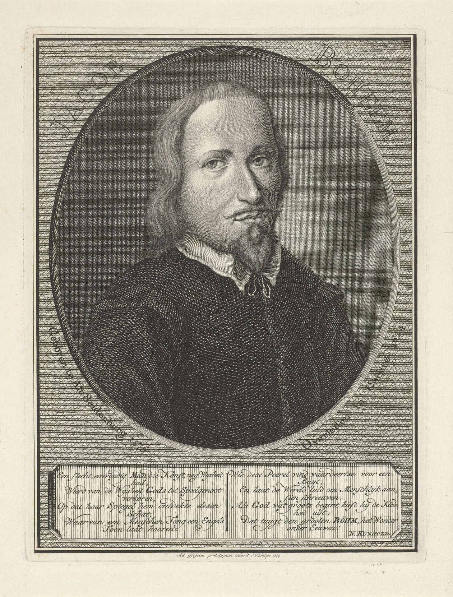 Portret van de filosoof Jakob Böhme by Jan Caspar Philips