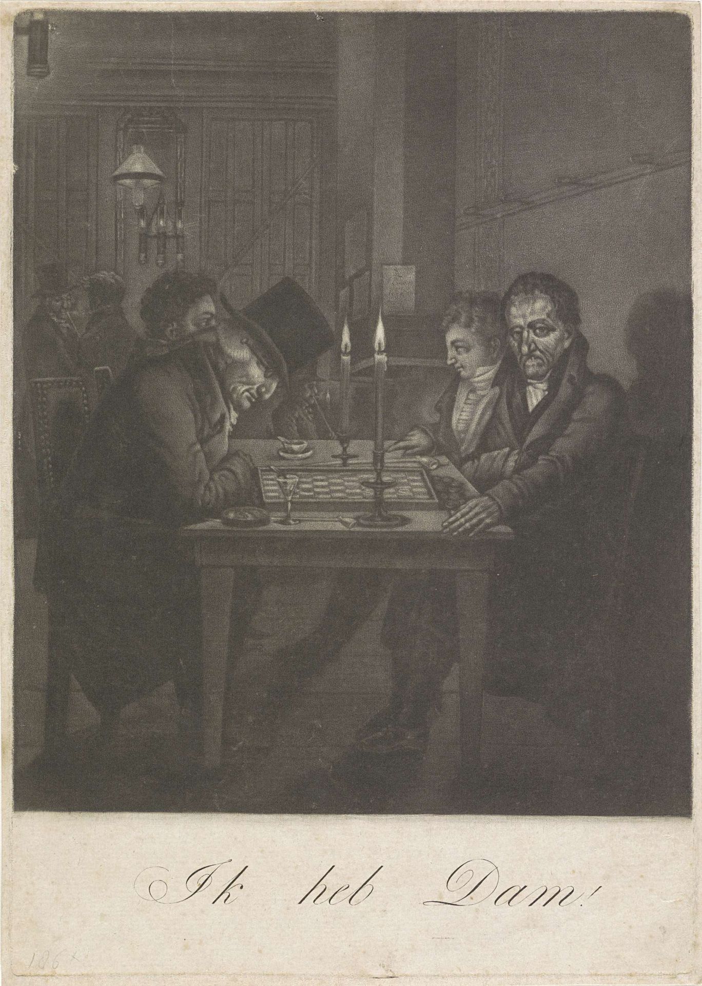 Damspelers in de koffiekamer van Felix Meritis te Amsterdam, ca. 1800 by Anonymous