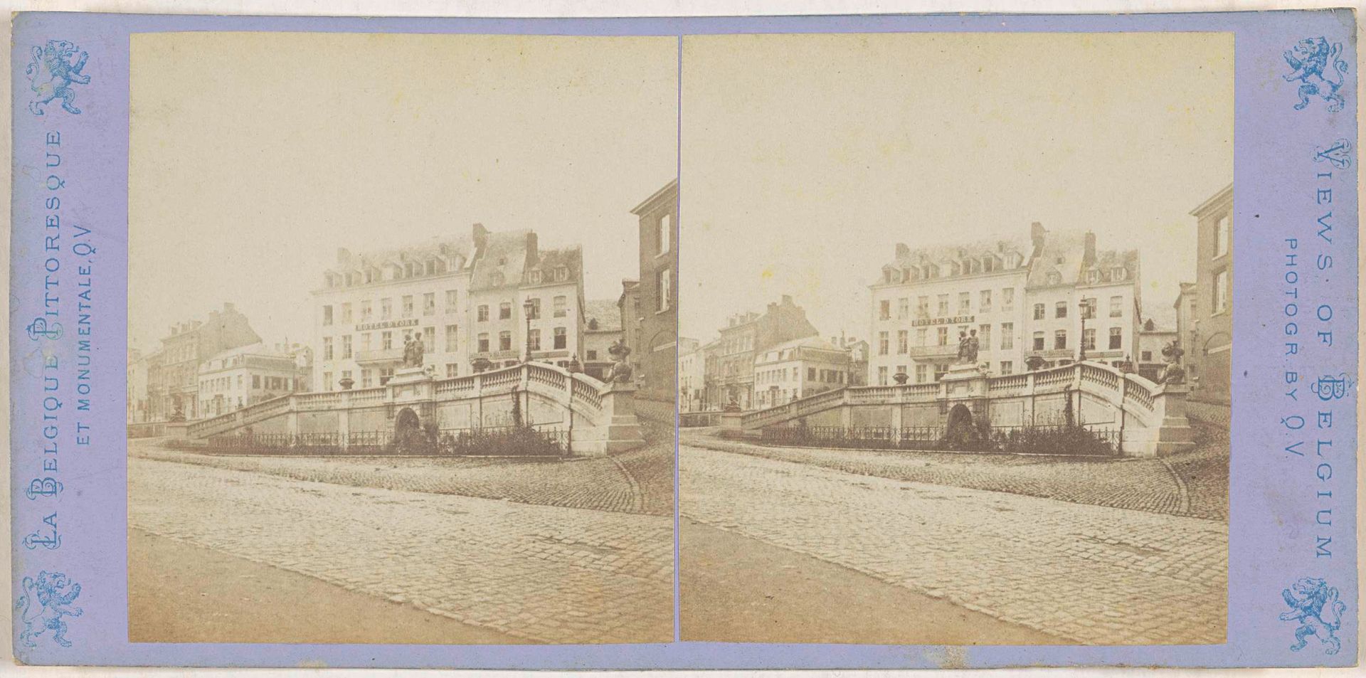 Gezicht op de Cascade Monumentale en het Hotel d'York in Spa by Jules Hippolyte Quéval