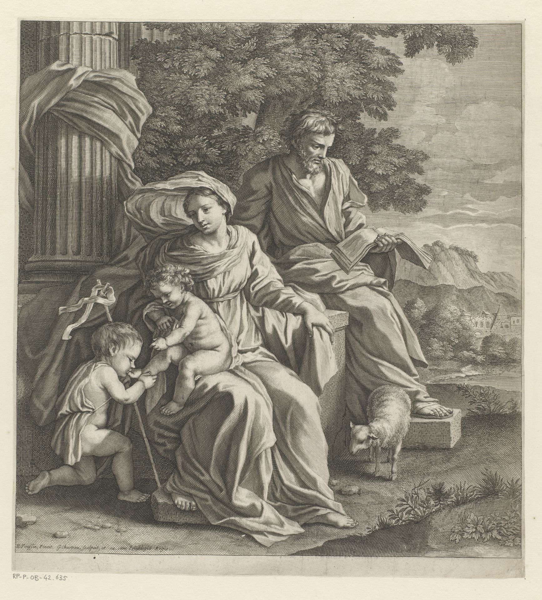 Heilige Familie met Johannes de Doper by Guillaume Chasteau