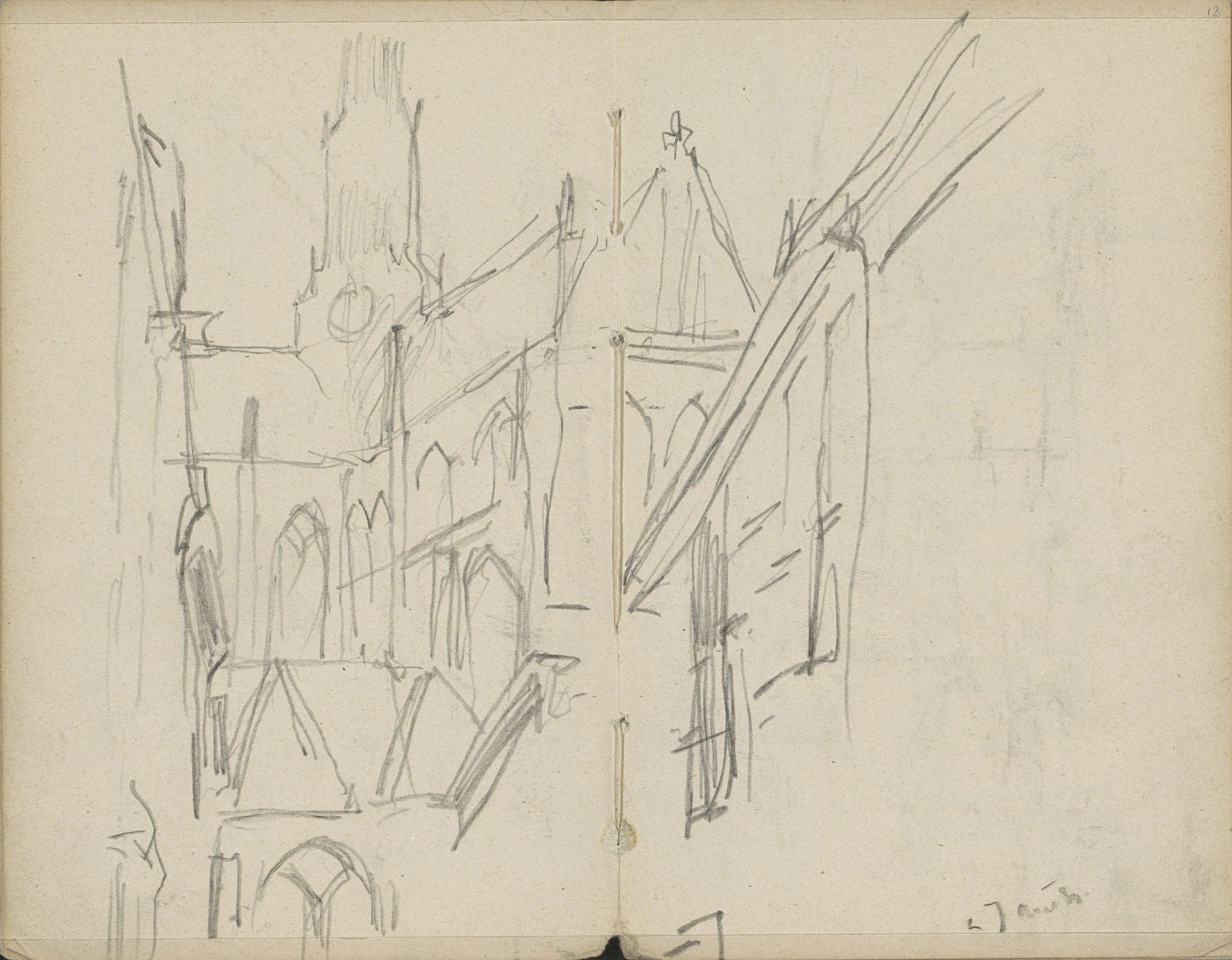 Sint-Bavokerk te Haarlem, gezien vanuit de Jansstraat by George Hendrik Breitner