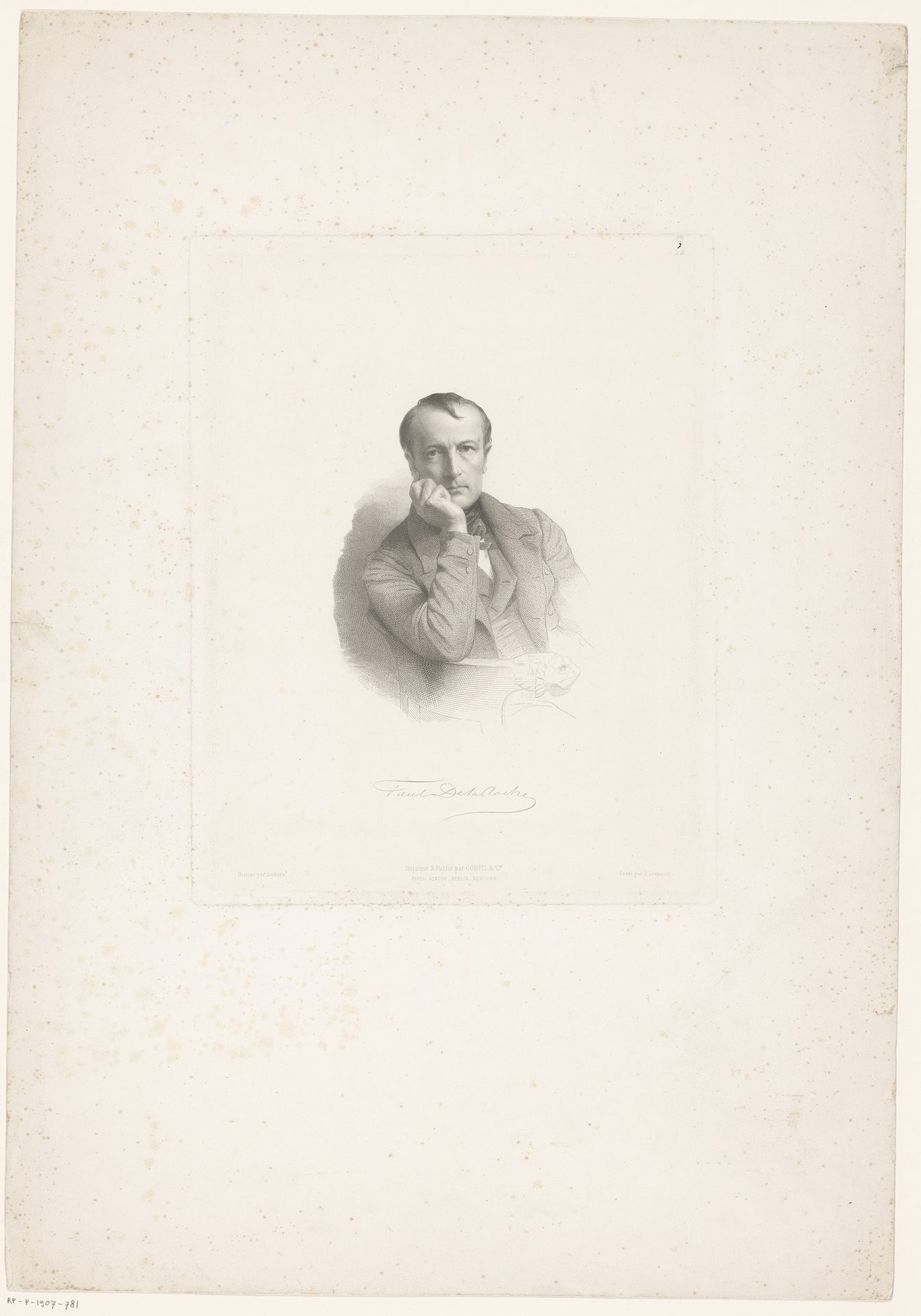 Portret van Paul Delaroche by Jules Gabriel Levasseur