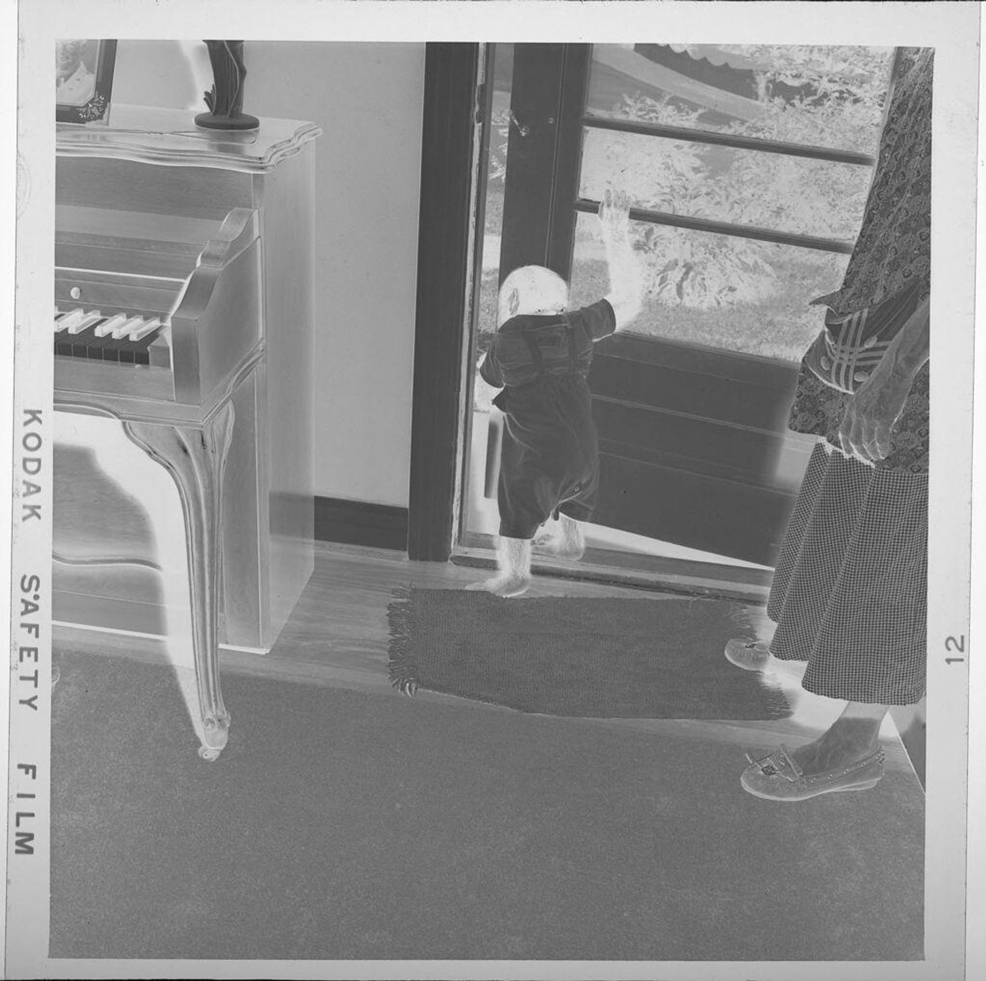 Untitled (monkey inside house, going out door) by Jack Gould