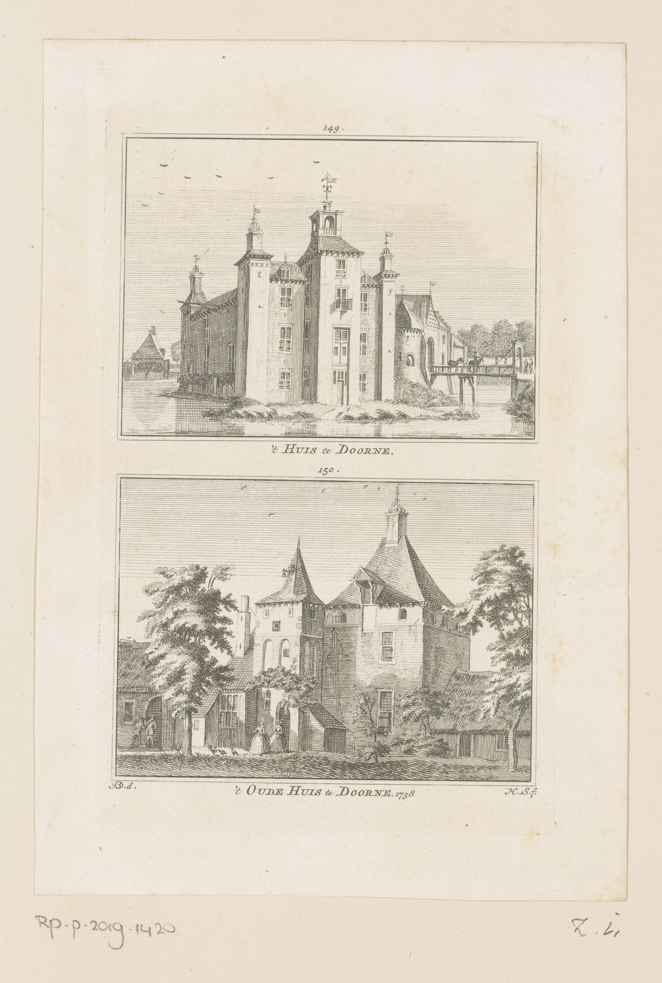 Gezichten op het Groot Kasteel en Klein Kasteel in Deurne by Hendrik Spilman