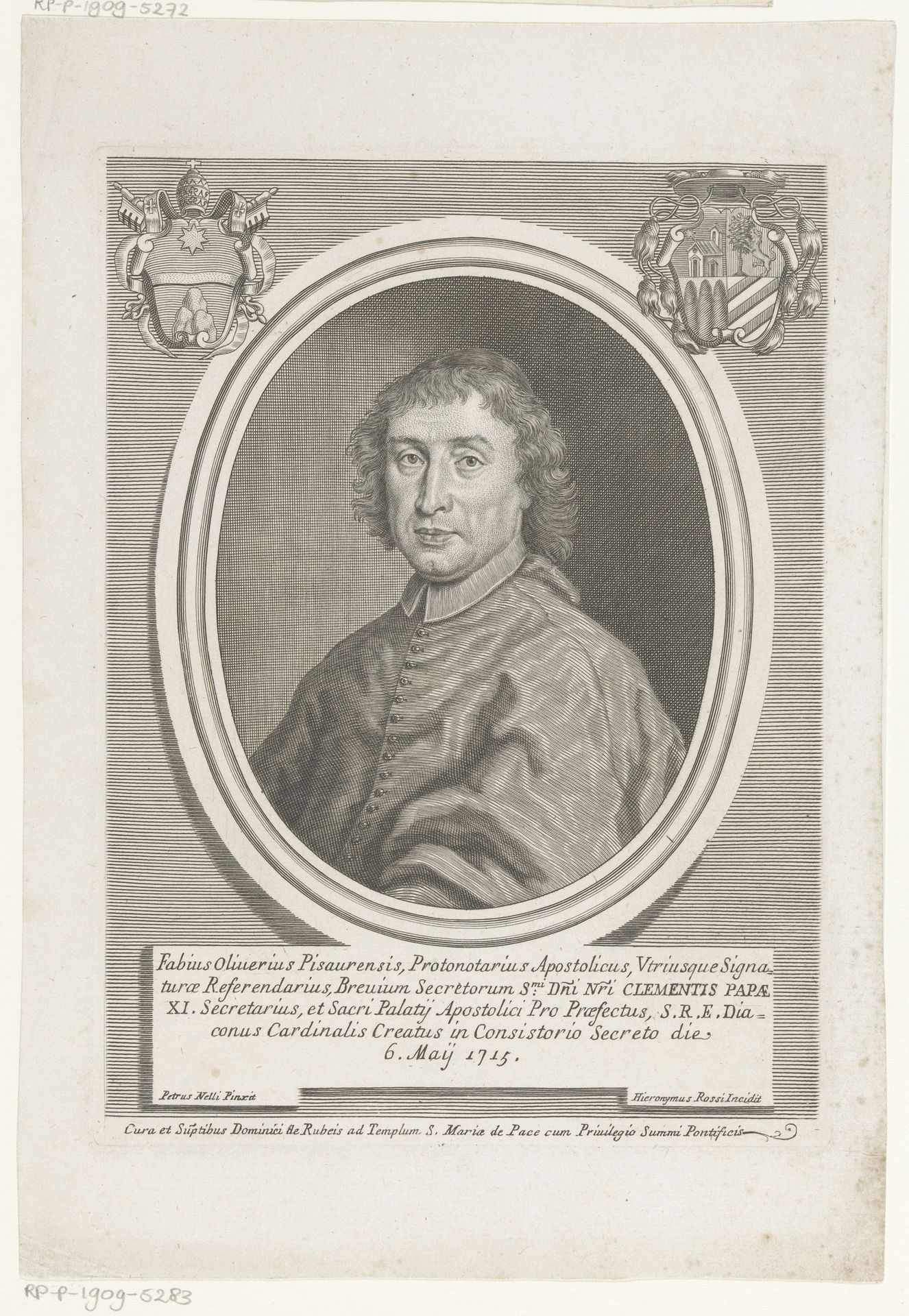 Portret van kardinaal Fabio Olivieri by Girolamo (II) Rossi