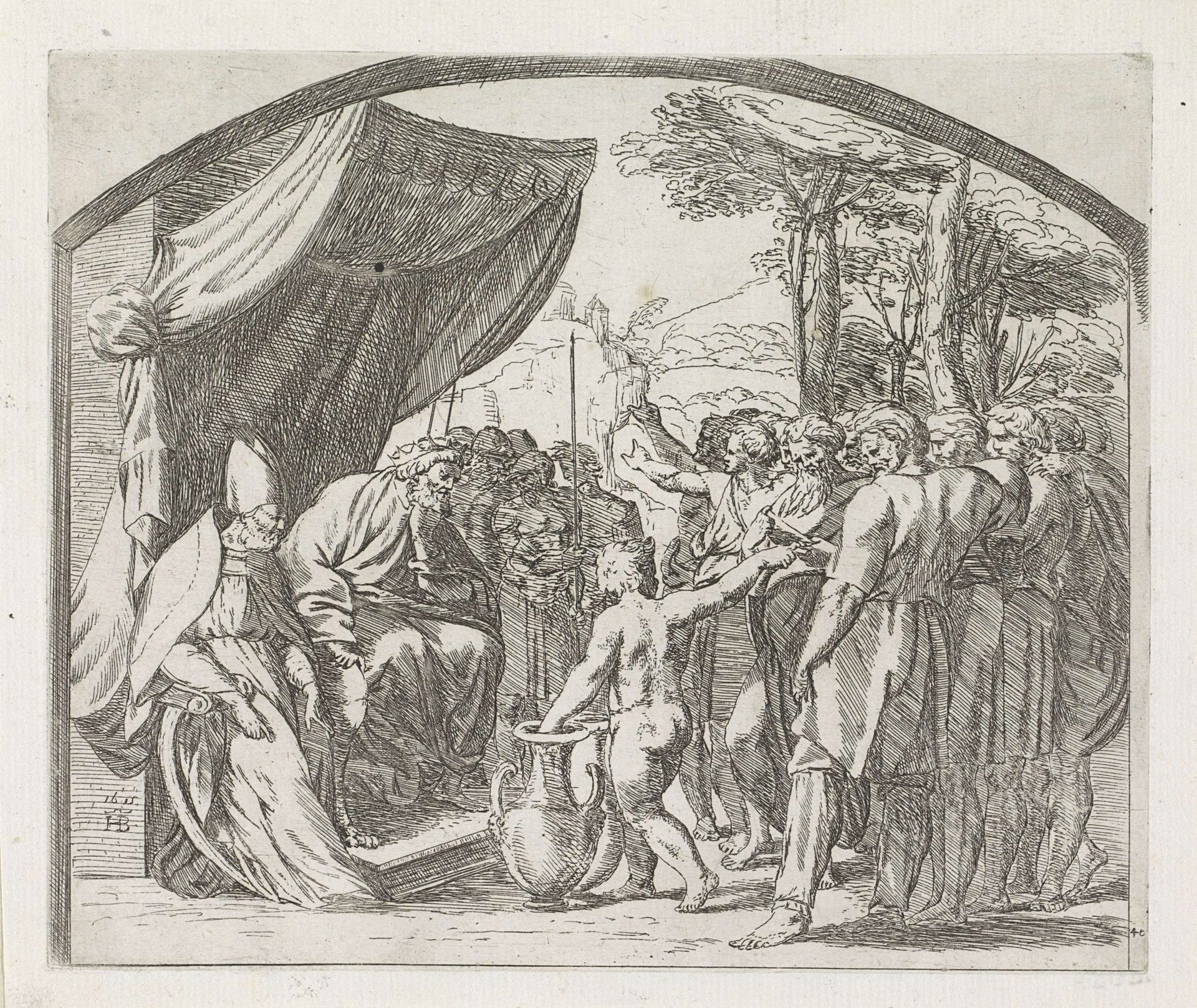 Eleazar en Jozua verdelen het Beloofde Land tussen de twaalf stammen by Orazio Borgianni