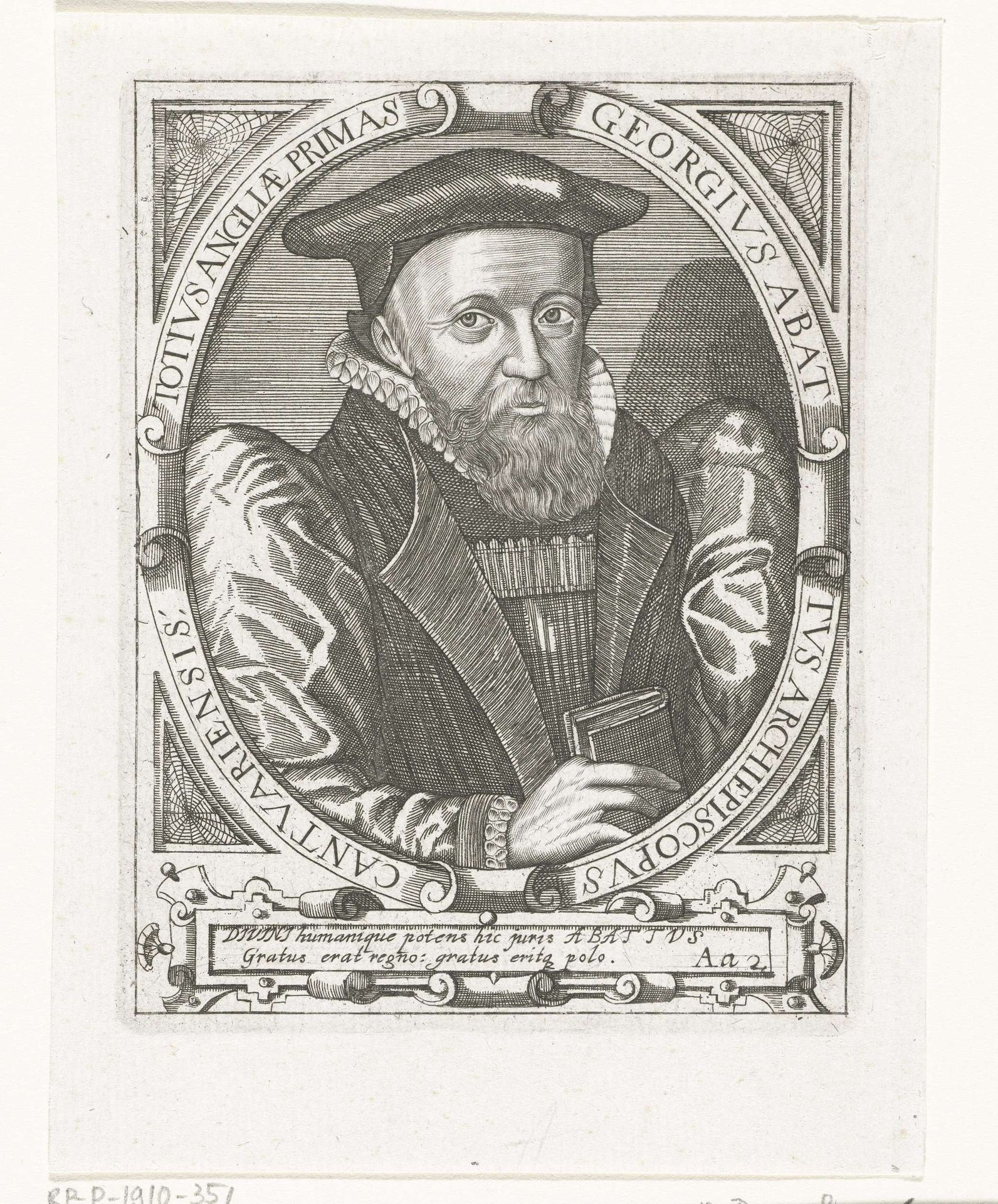 Portret van George Abbot by Theodor de Bry