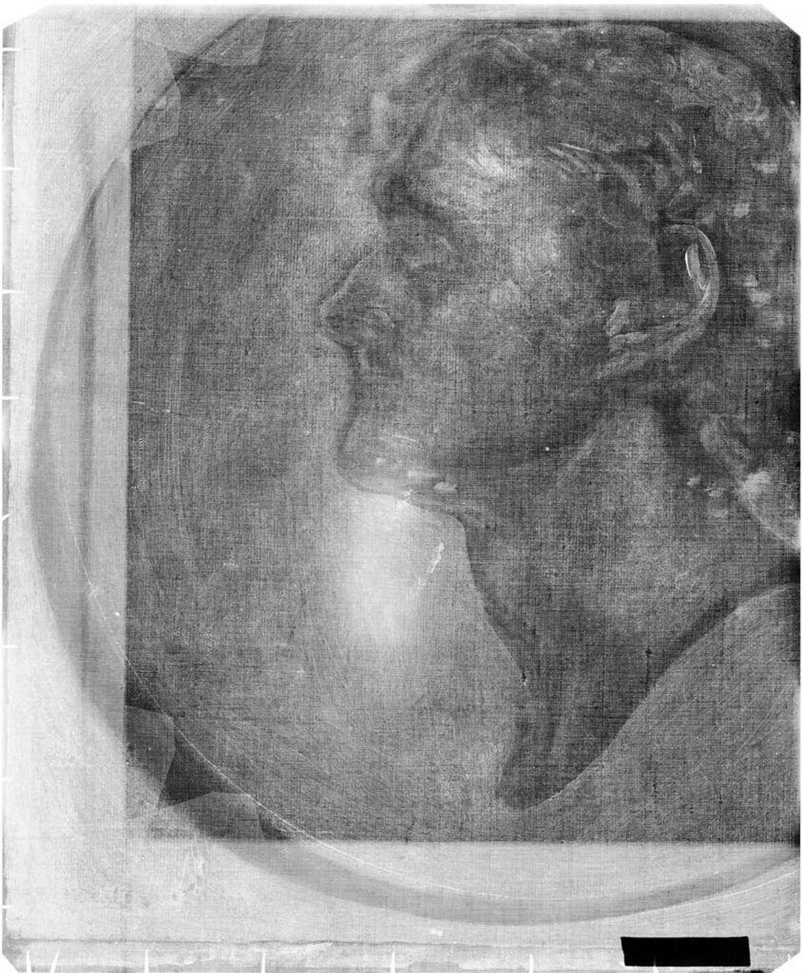 X-radiograph(s) of "Portrait of Thomas Jefferson" by Artist of original: Gilbert Stuart