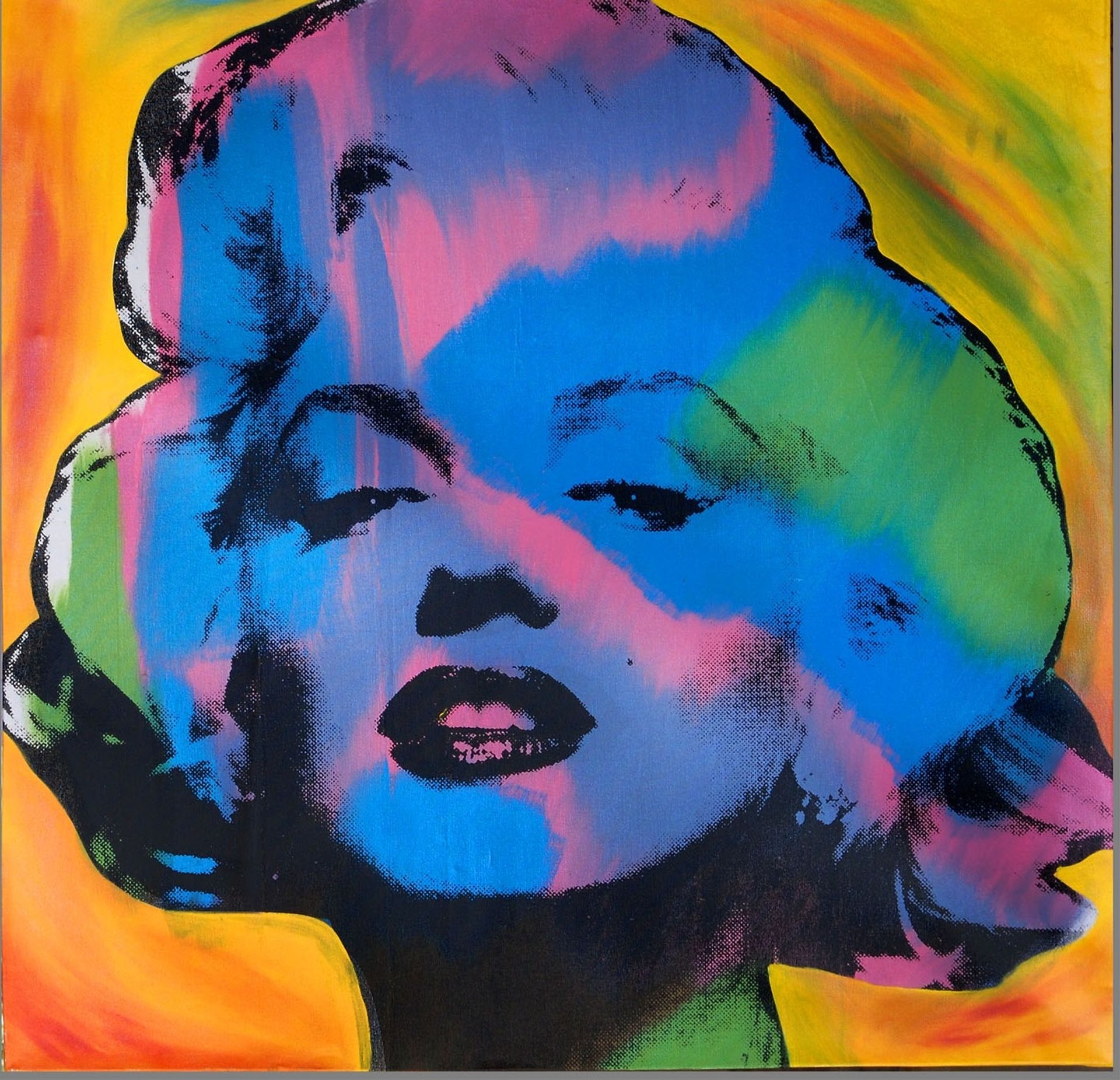Marilyn Classic Multi Face Yellow by Steve Kaufman