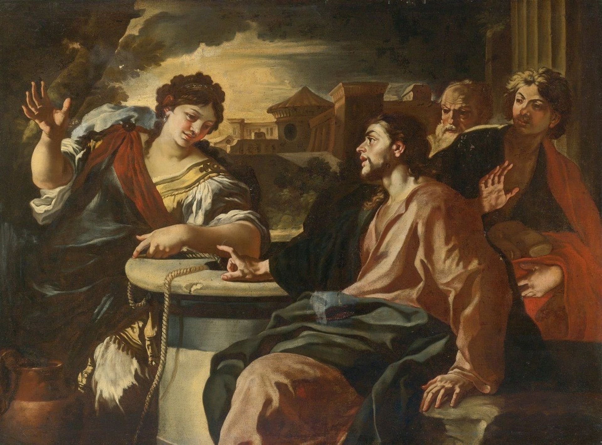 Christ And The Woman Of Samaria by Francesco Solimena