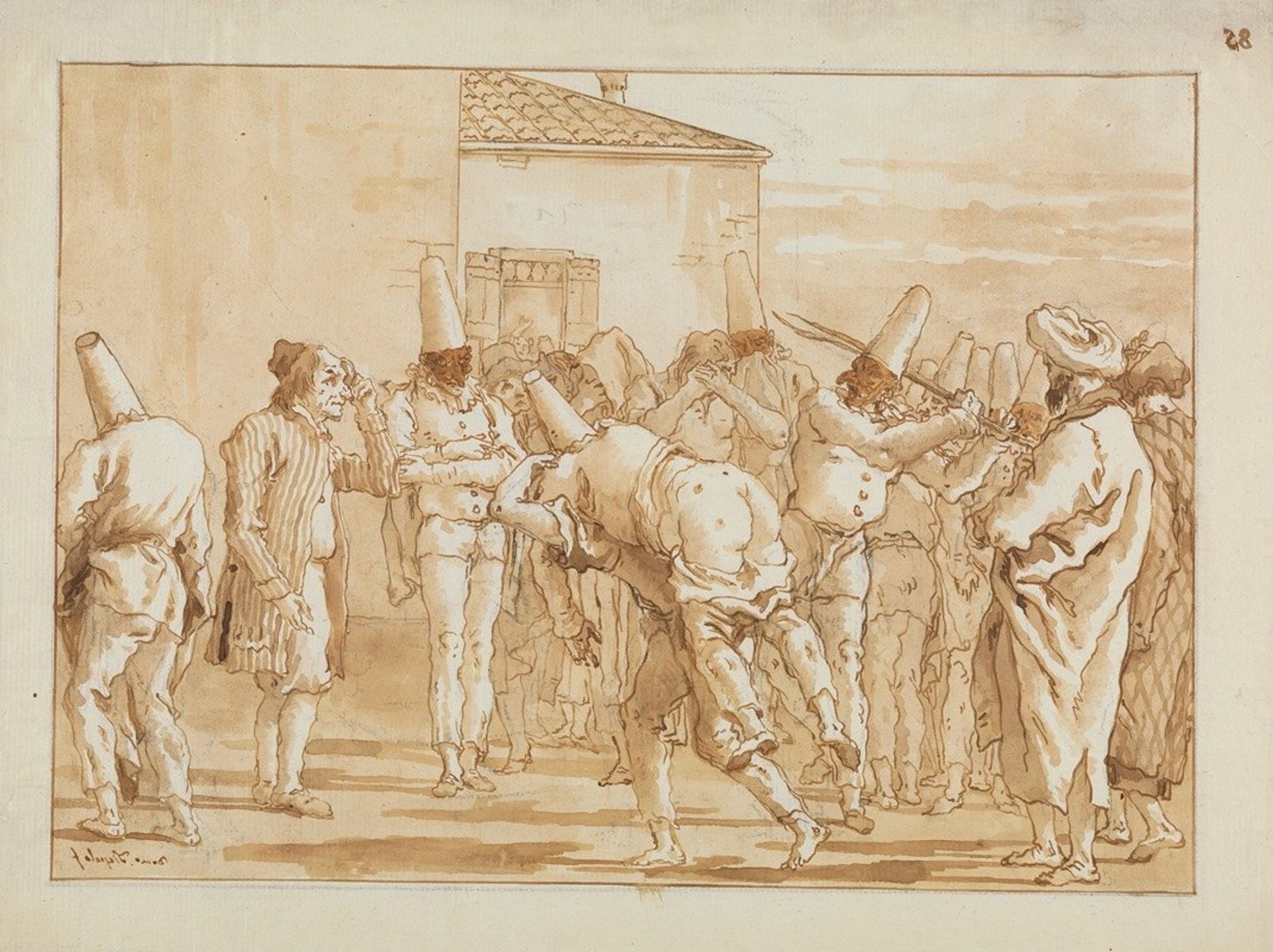 The Flogging of Punchinello by Giovanni Domenico Tiepolo