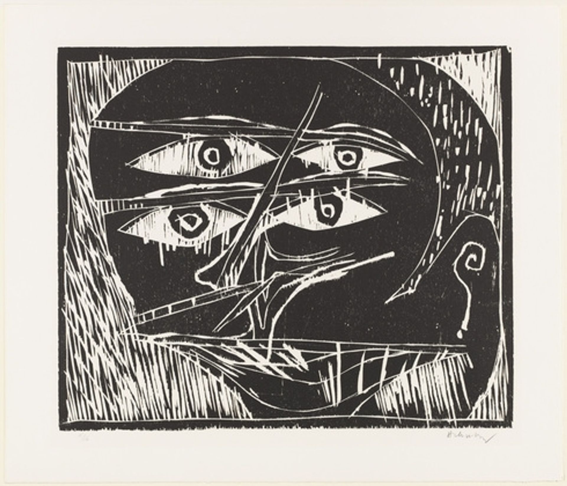 Untitled from the portfolio With the Grain of the Wood (Au fil du bois) by Pierre Alechinsky