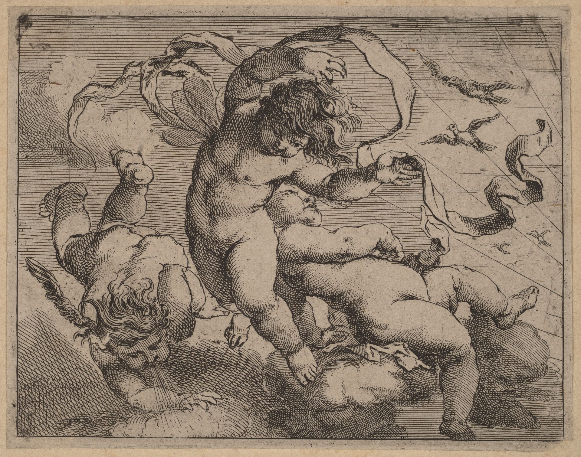 Three Flying Putti by Cornelis Schut