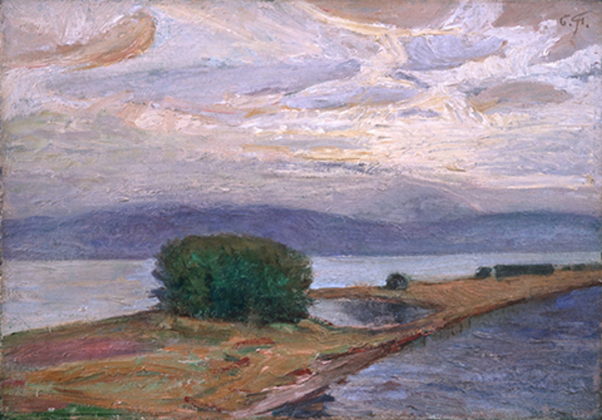 Italian Lakeside Landscape by Fujishima Takeji