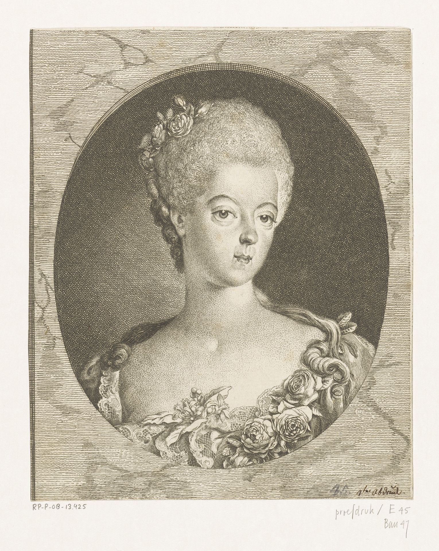 Portret van Wilhelmina van Pruisen by Daniel Nikolaus Chodowiecki