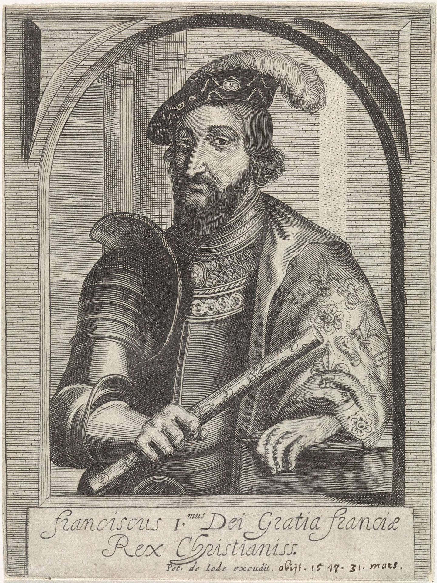 Portret van Frans I, koning van Frankrijk by Pieter de (II) Jode