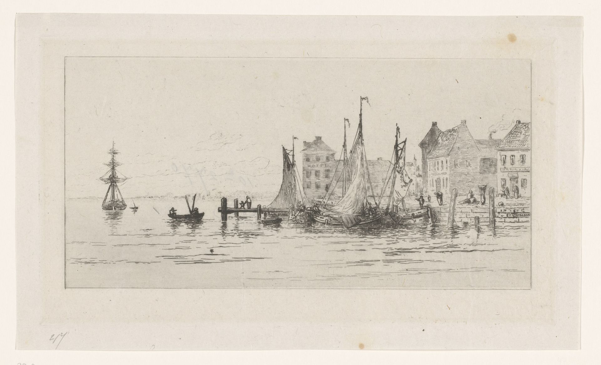 Havengezicht in Temse by Carel Nicolaas Storm van 's-Gravesande