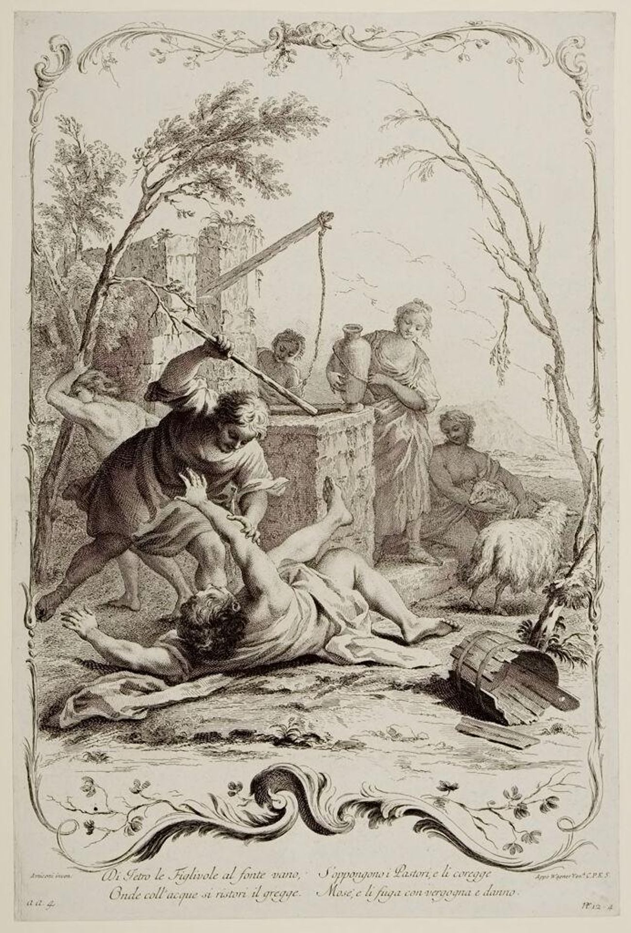 Moses Defending the Daughters of Jethro by Joseph Wagner