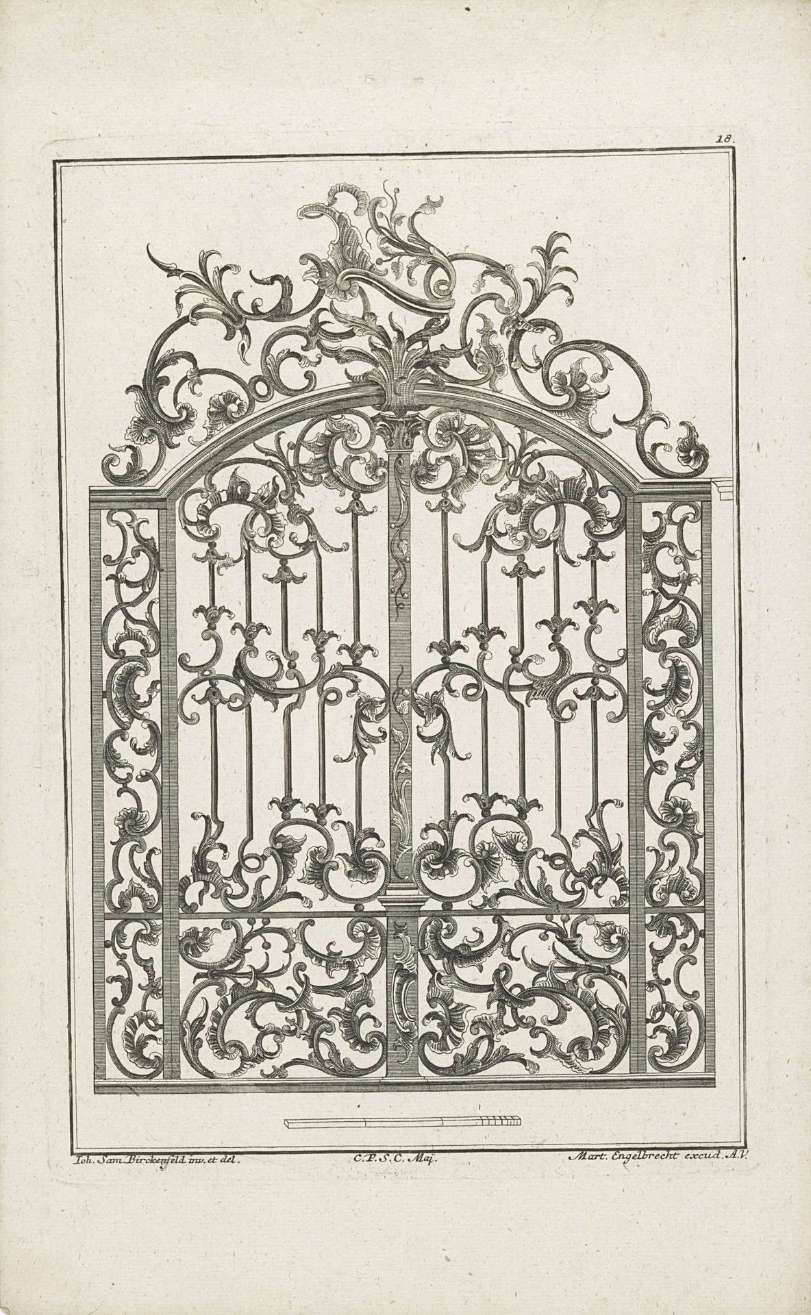 Smeedijzeren hek met florale motieven by Anonymous