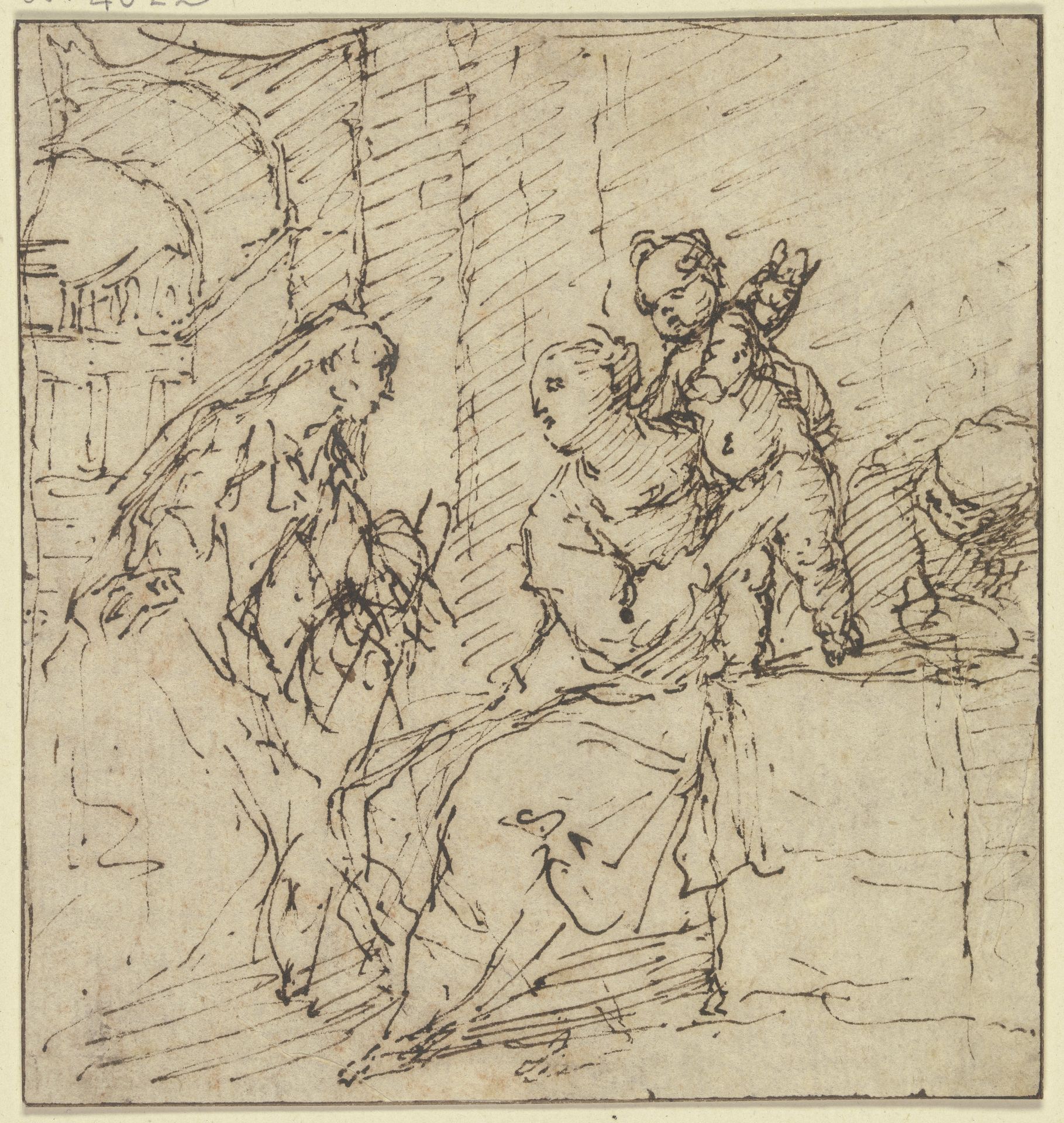 Die Heilige Familie mit der Heiligen Katharina by Simone Cantarini