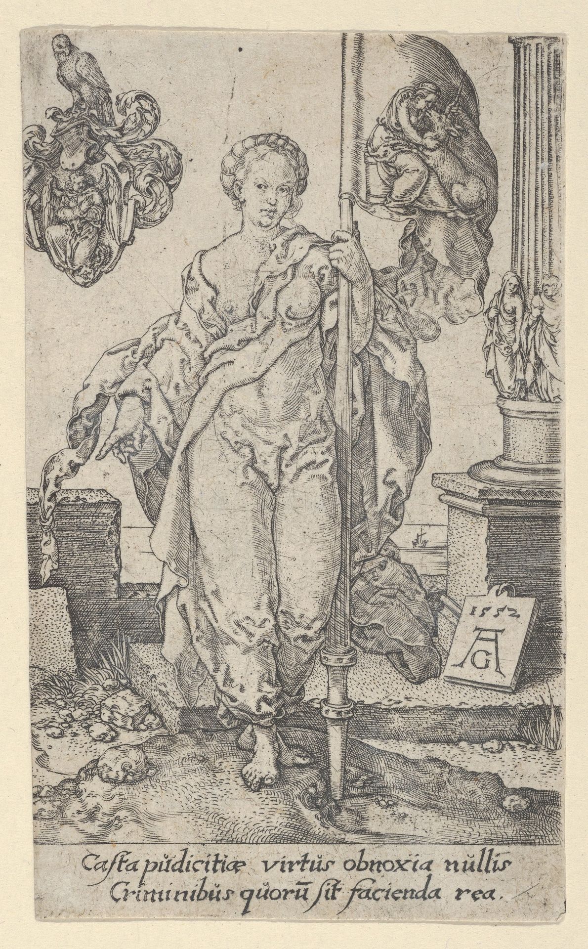 Chastity, from "The Virtues" by Heinrich Aldegrever