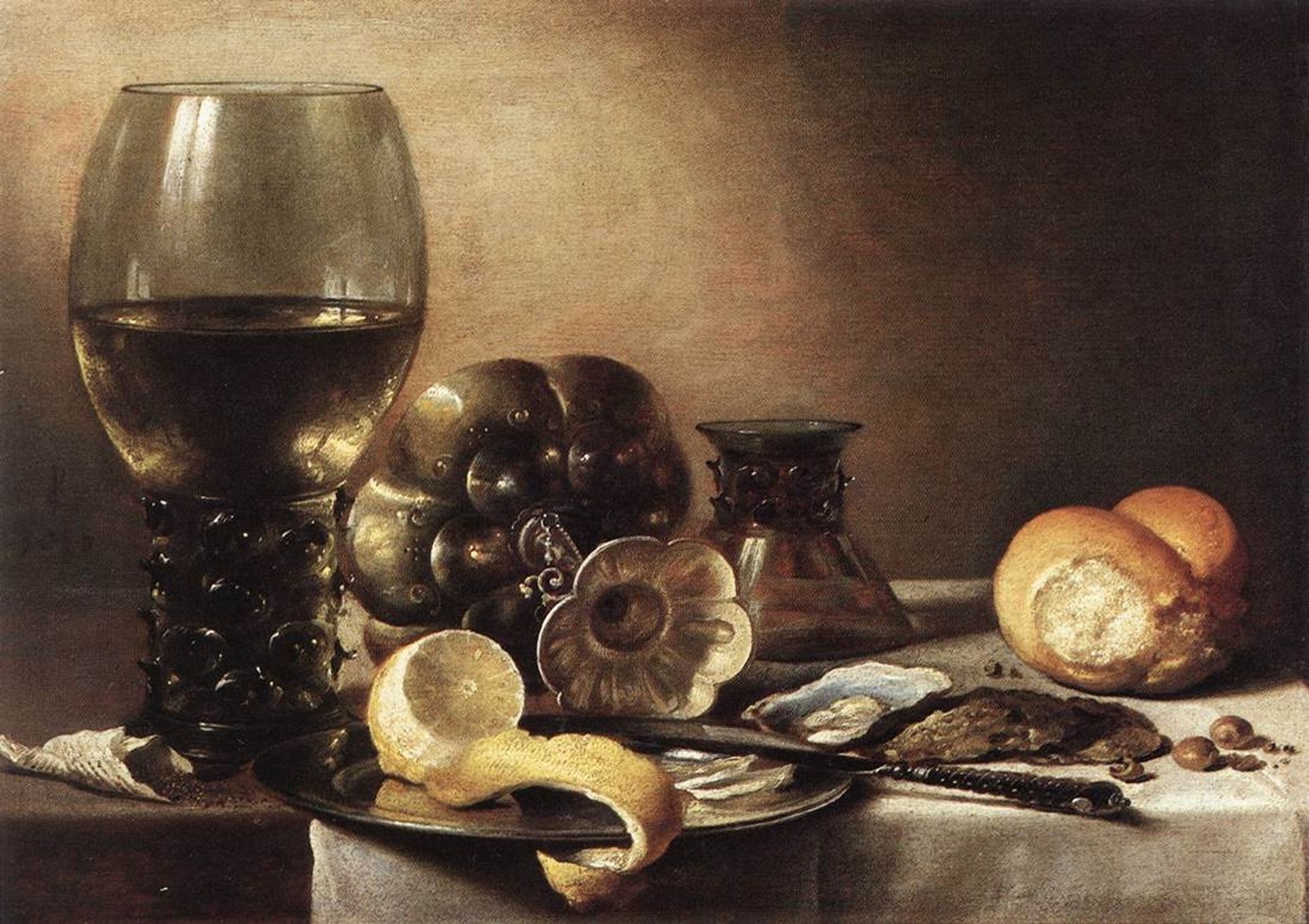 Still Life with Oysters by Pieter Claesz