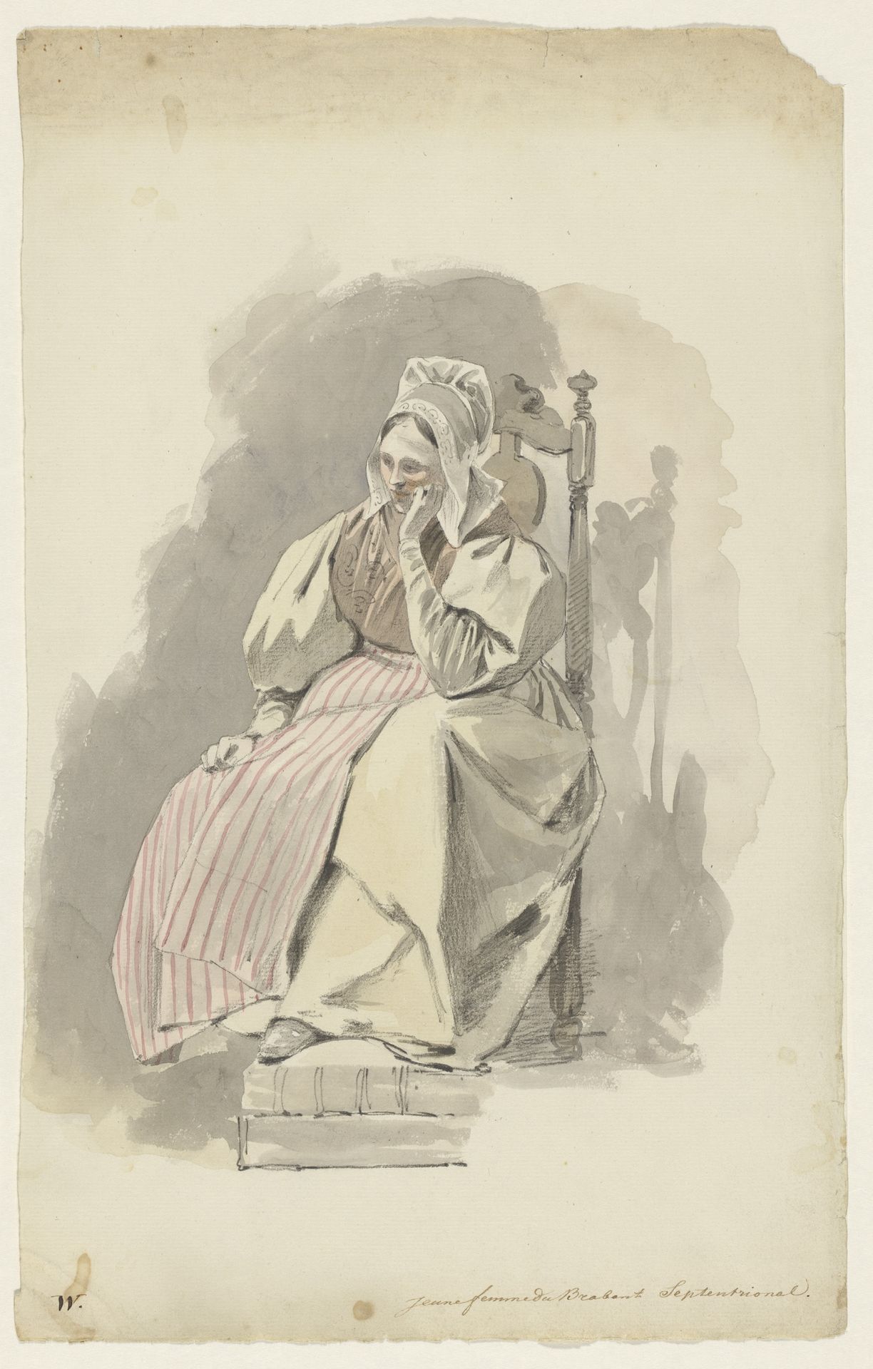 Vrouw uit Noord-Brabant, zittend op een stoel by Pieter van Loon