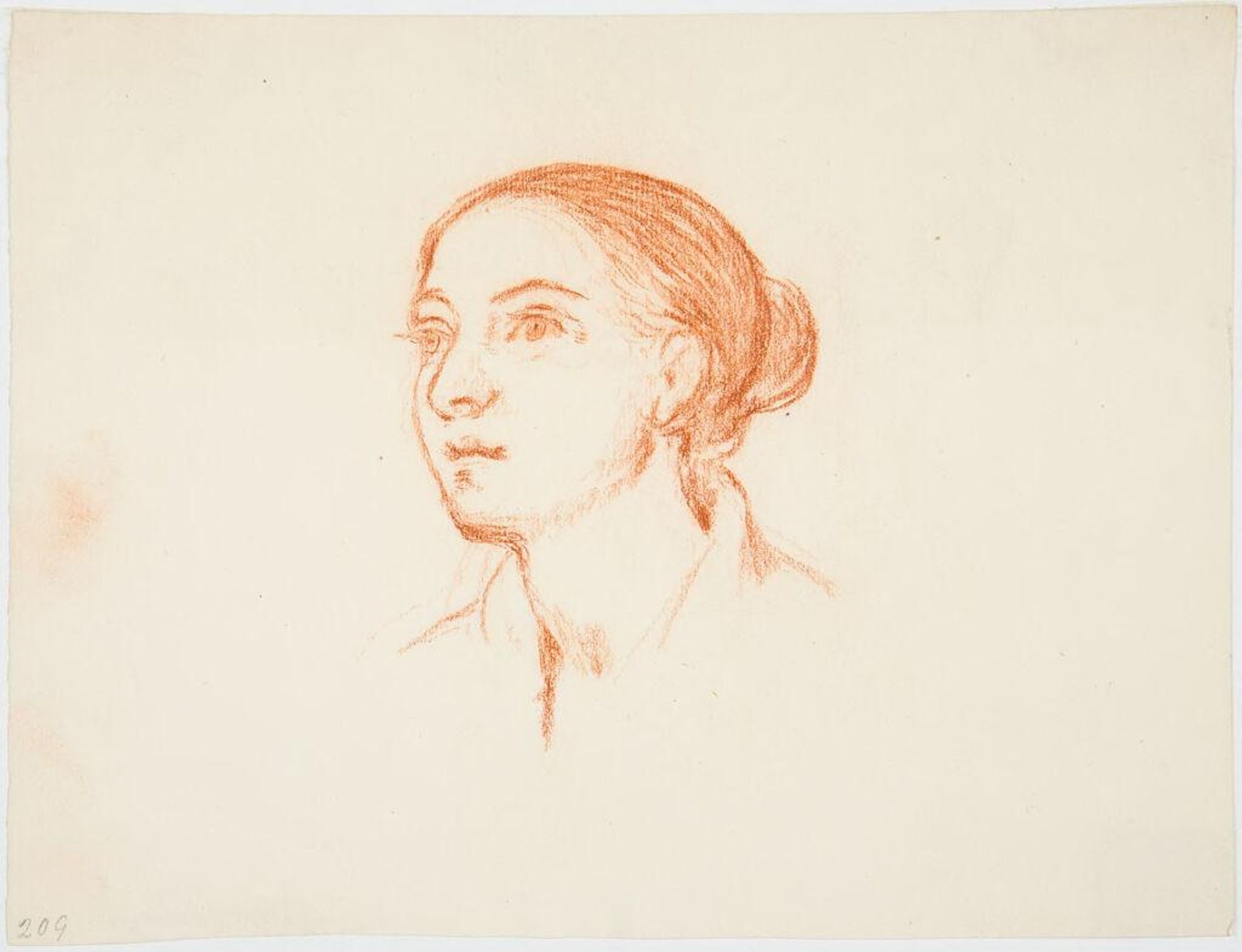 Head of a Woman, for "Belshazzar's Feast" by Washington Allston