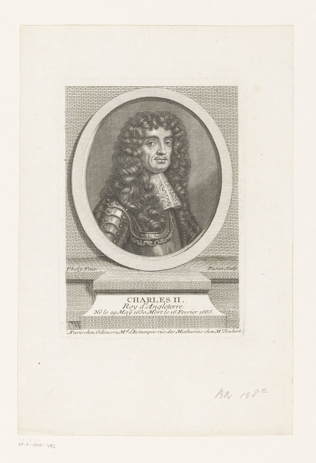 Portret van Karel II van Engeland by Pierre François Basan