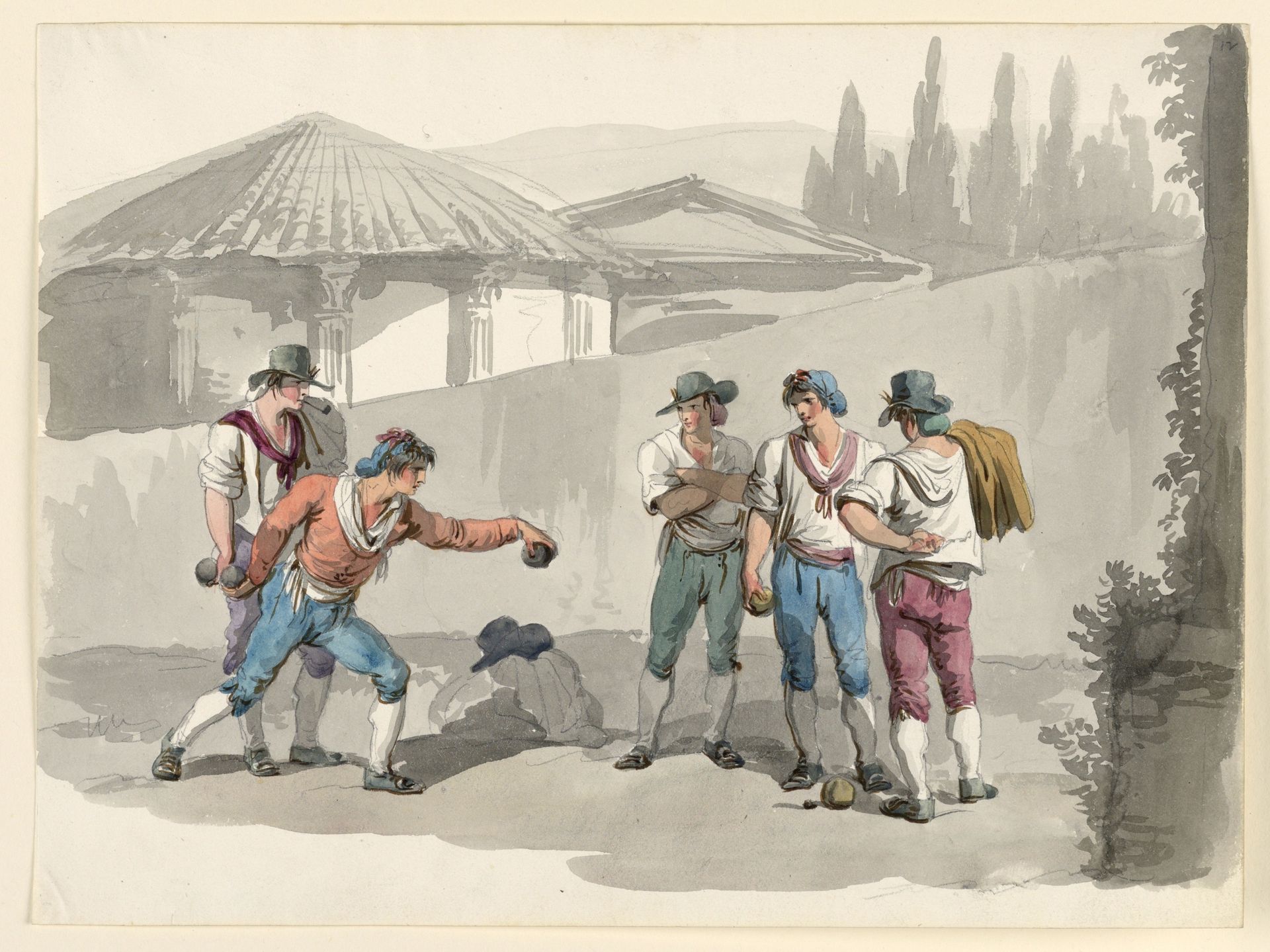 The Boccia Game by Bartolomeo Pinelli