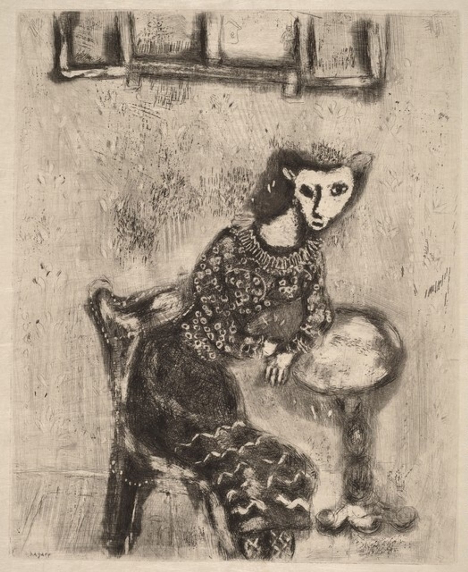 The Cat Changed into a Woman by Marc Chagall