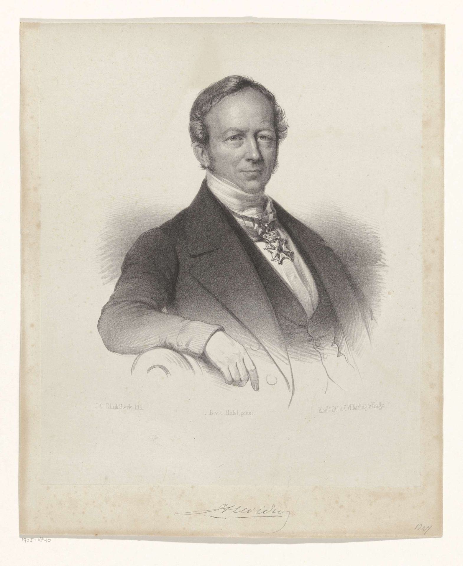 Portret van Hendrik Ludolf Wichers by Isaac Cornelis Elink Sterk