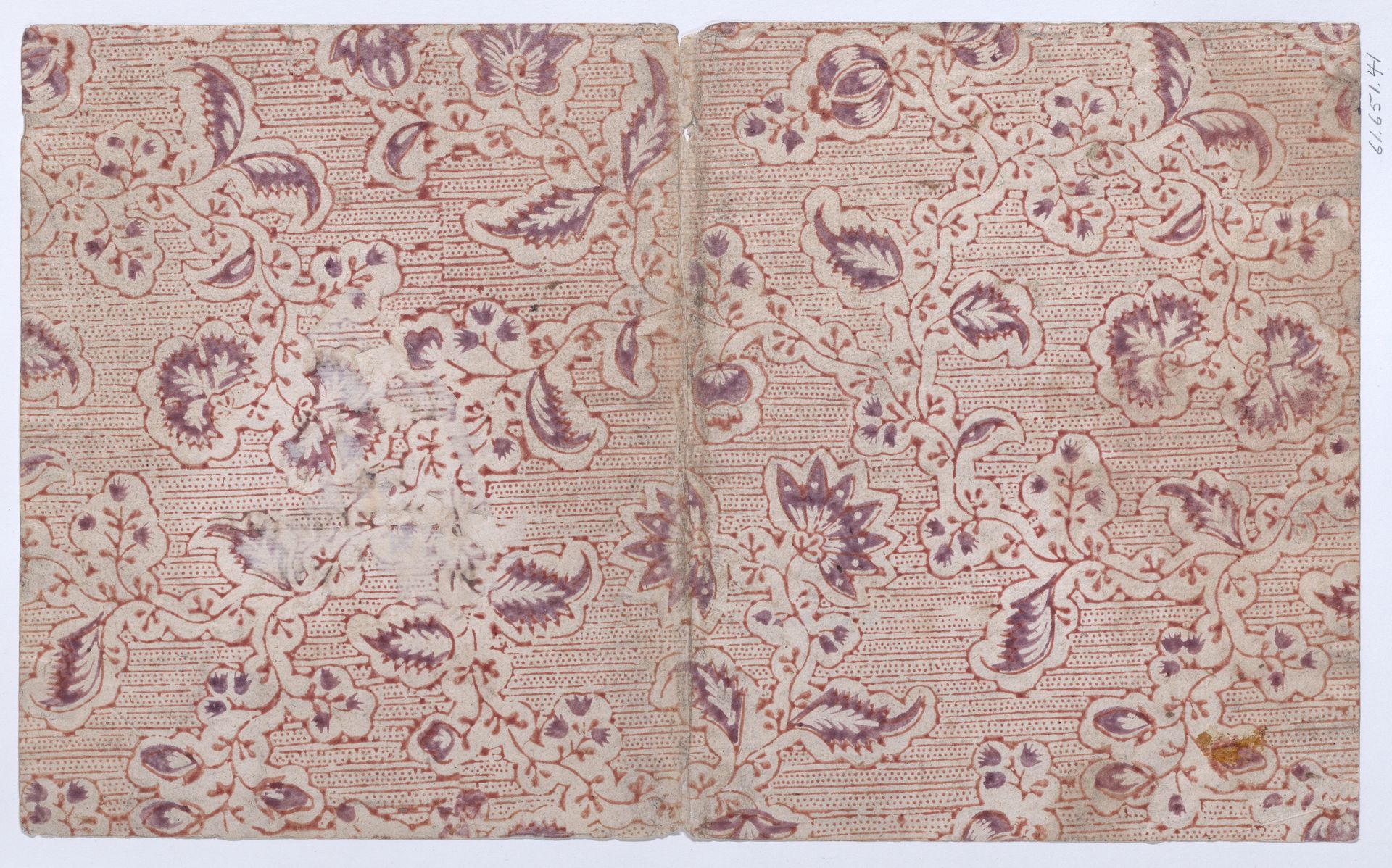 Book cover with overall paisley, dot, and stripe pattern by Anonymous
