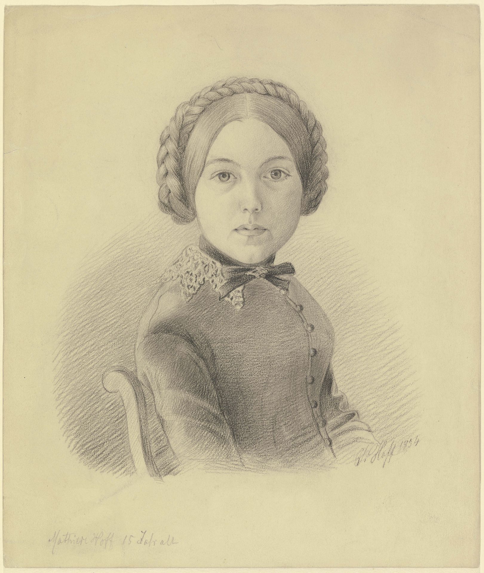 Bildnis Mathilde Hoff, Schwester des Künstlers by Johann Jakob Hoff