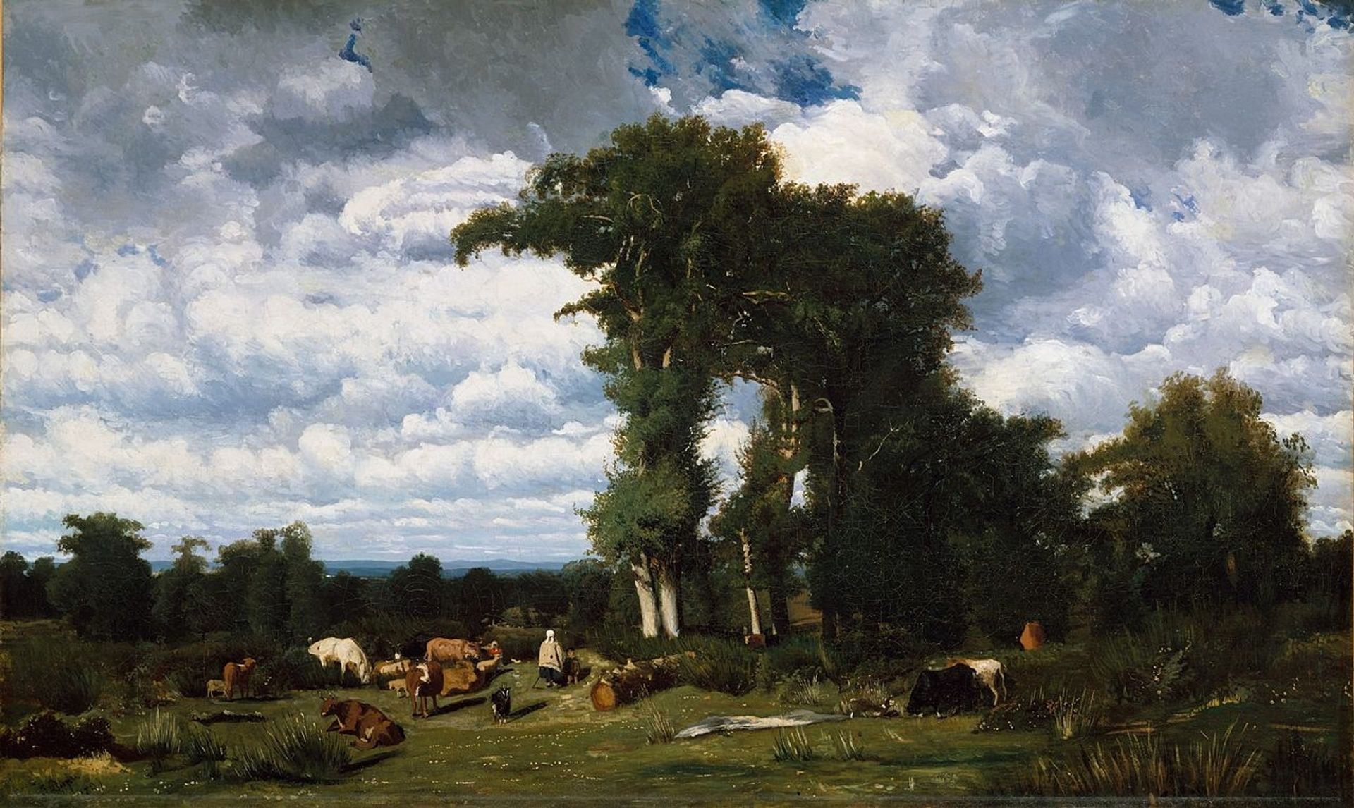Landscape with Cattle at Limousin by Jules Dupre