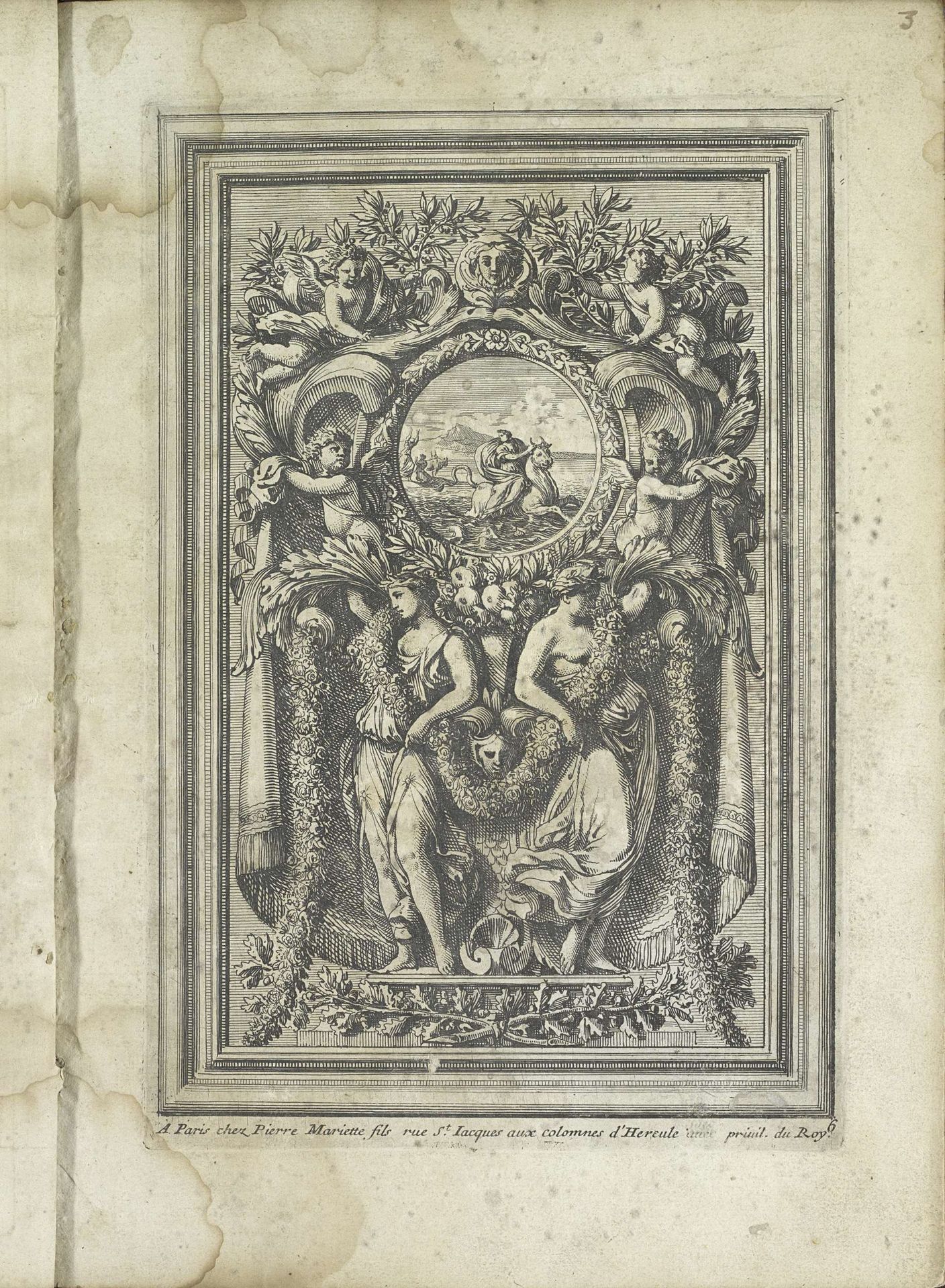 Paneel met Ontvoering van Europa in medaillon by Jean Lepautre
