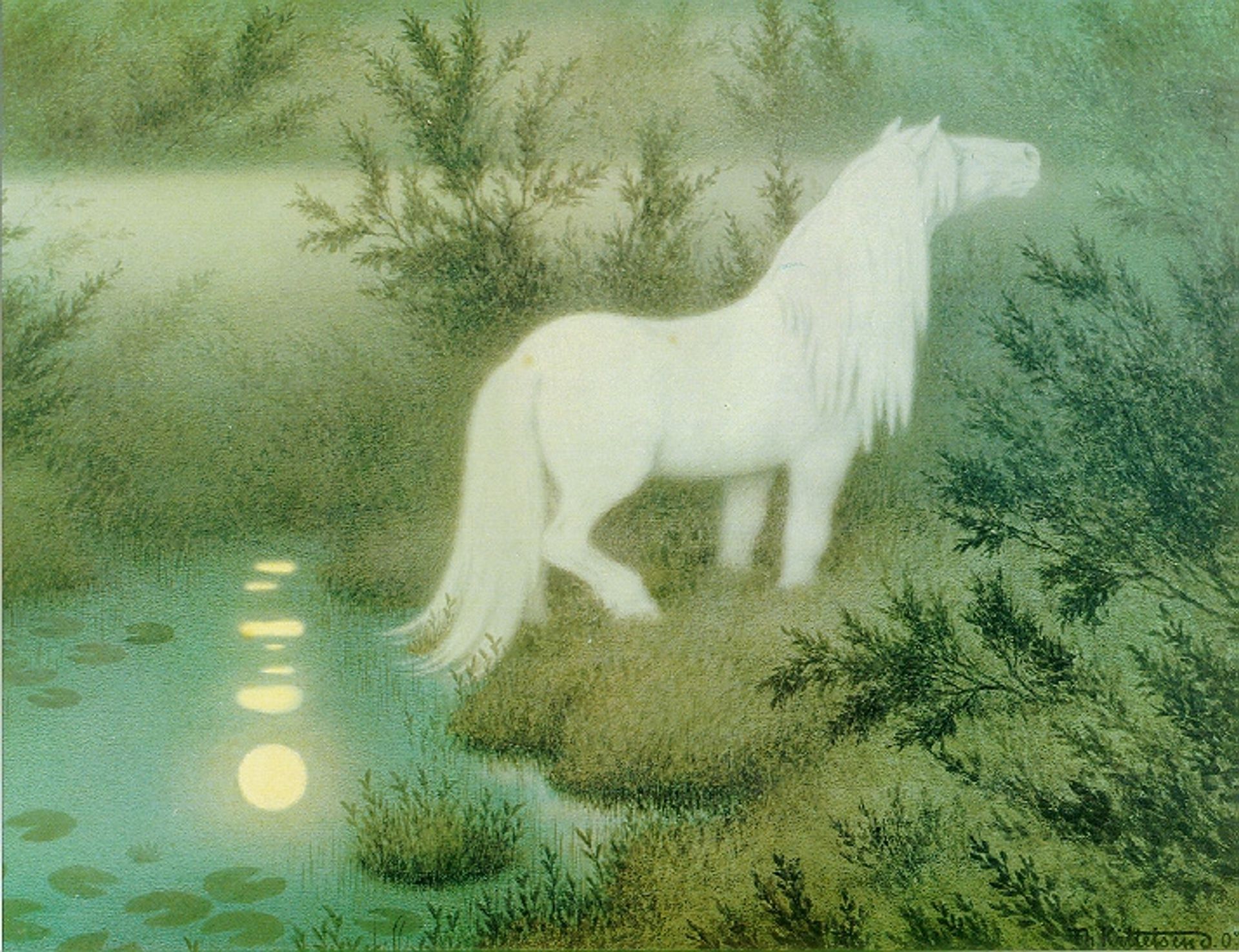 Noekken Som Hvit Hest by Theodor Severin Kittelsen