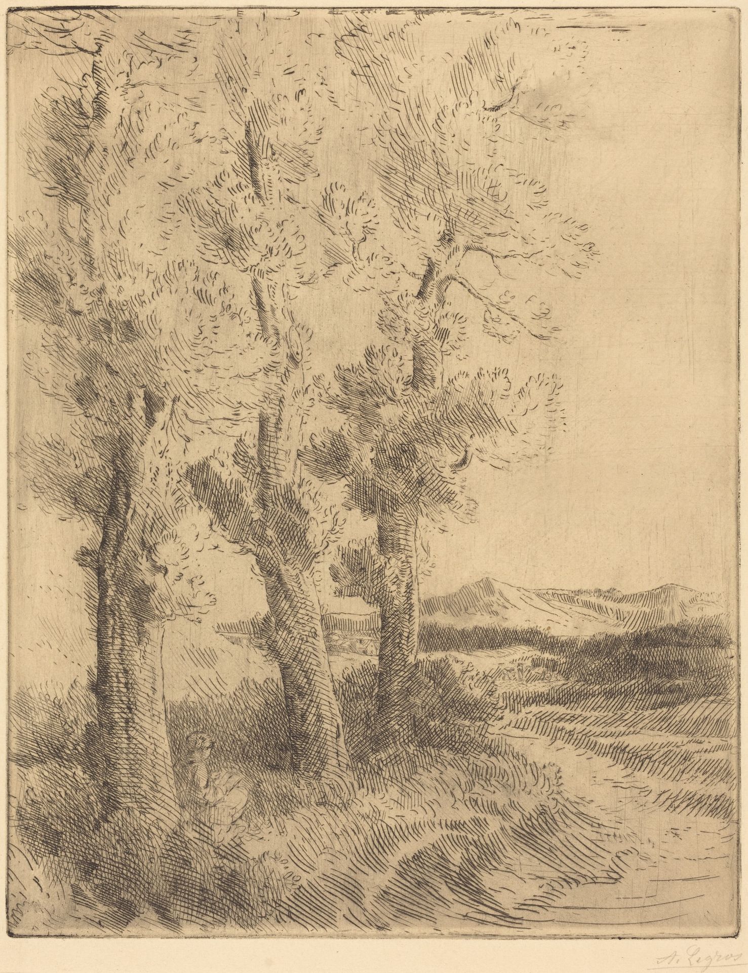 Woman Reading: Lesson under the Trees (La liseuse: La lecture sous les arbres) by Alphonse Legros