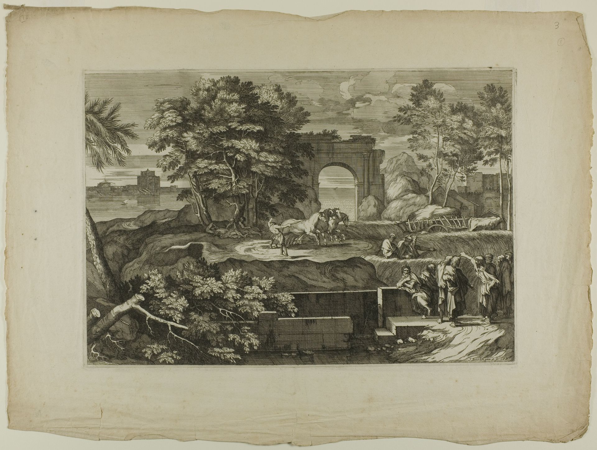 Christ and His Disciples with a Triumphal Arch in the Distance by Sebastien Bourdon