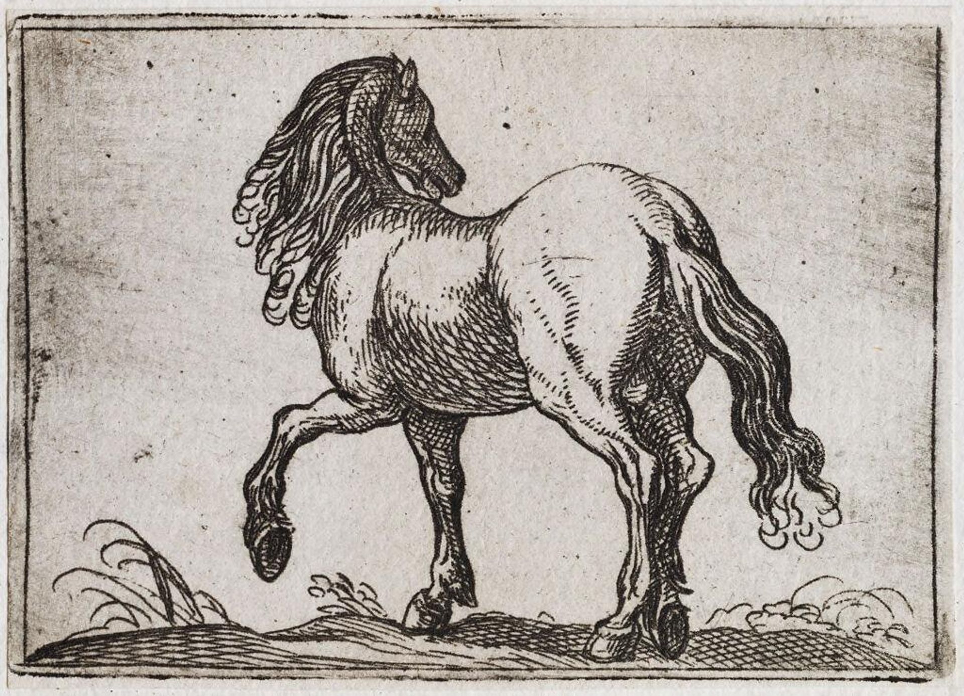 Pawing Horse Viewed from the Rear by Antonio Tempesta