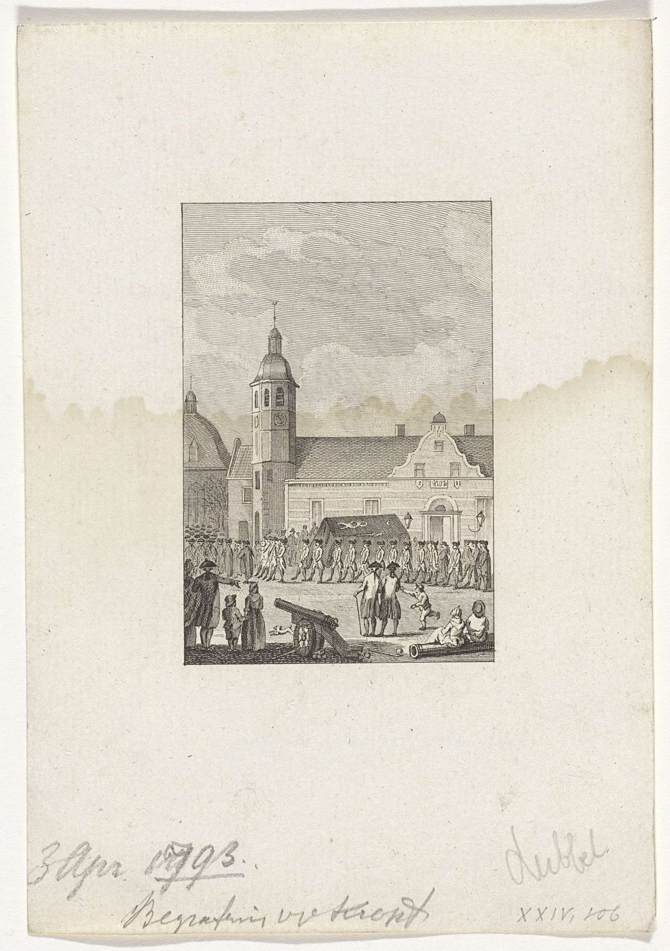 Begrafenisstoet voor Joachim Maurits baron van Kropff, 1793 by Reinier Vinkeles