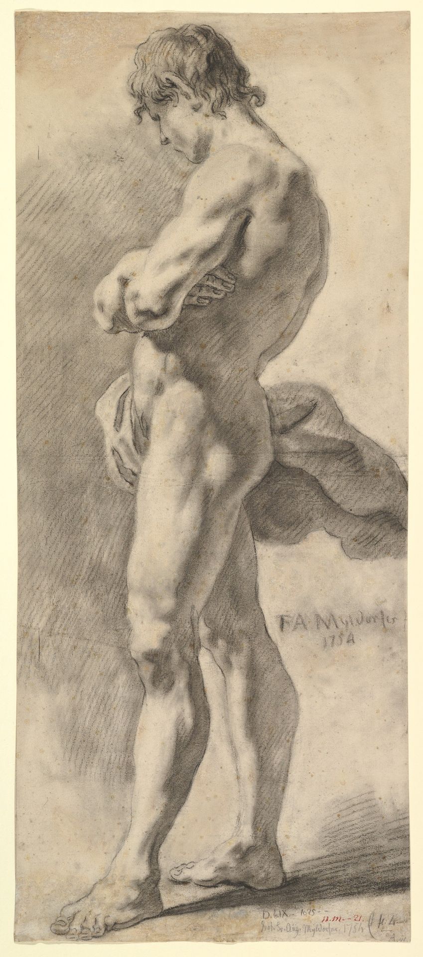 Standing Male Nude by Franz August Myldorfer