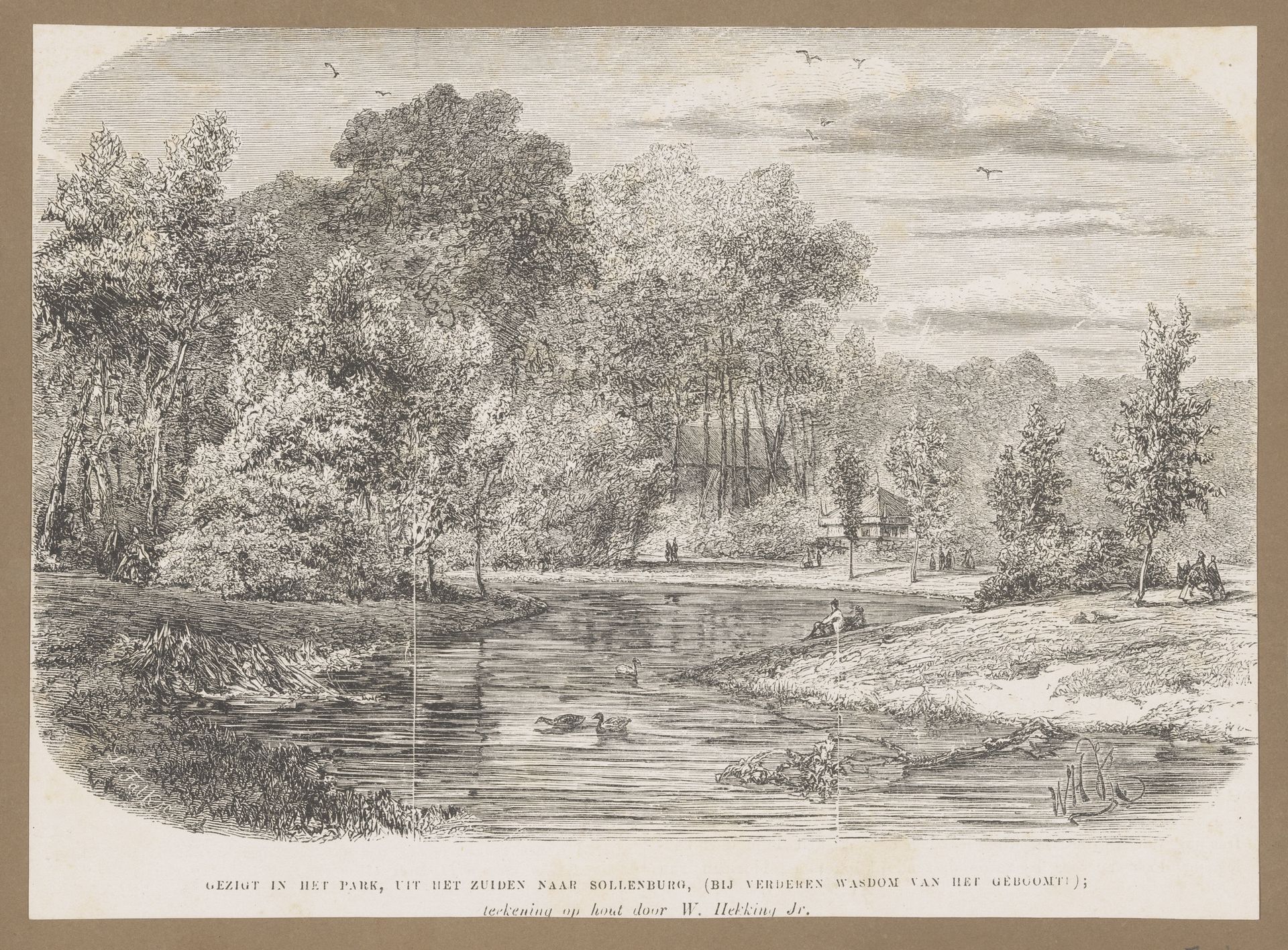 Gezicht op het park rond kruitmolen de Sollenburg in Amsterdam by Lud. Falk