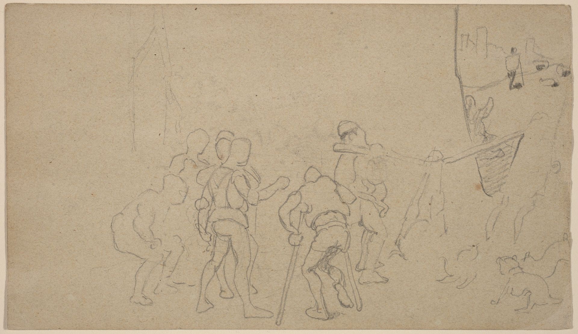 Village Scene by Elihu Vedder
