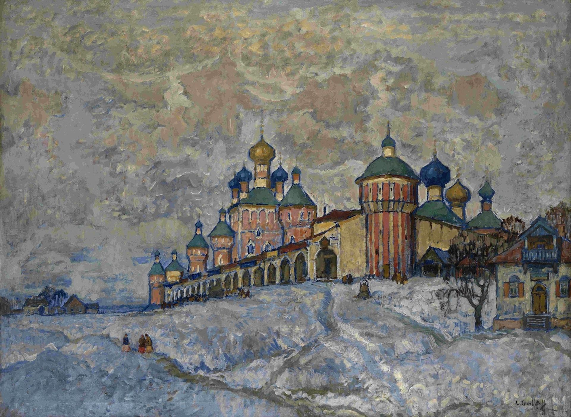 View of a Monastery by Konstantin Gorbatov