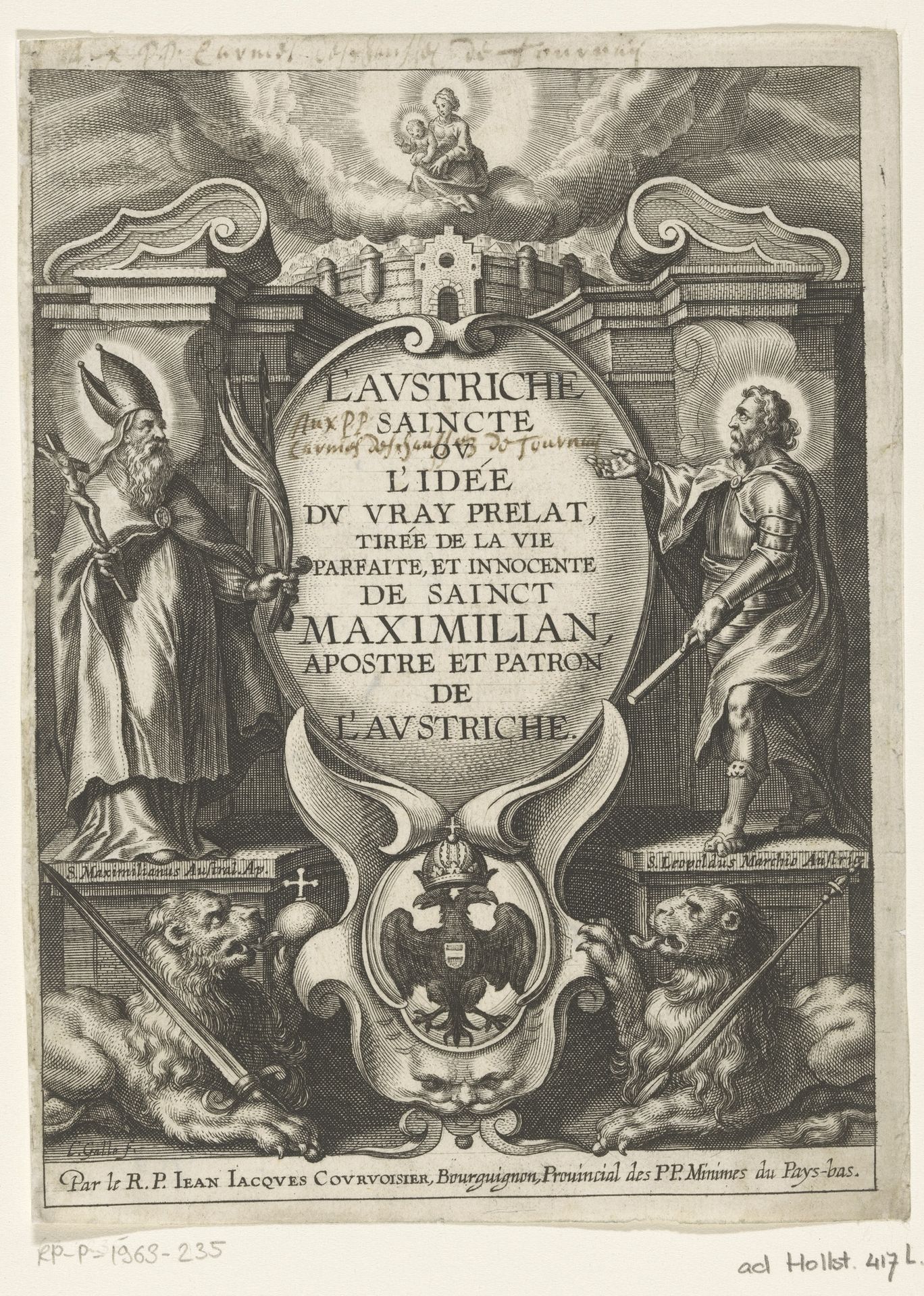 Maximilianus van Pongau en Leopold III van Oostenrijk by Cornelis Galle I