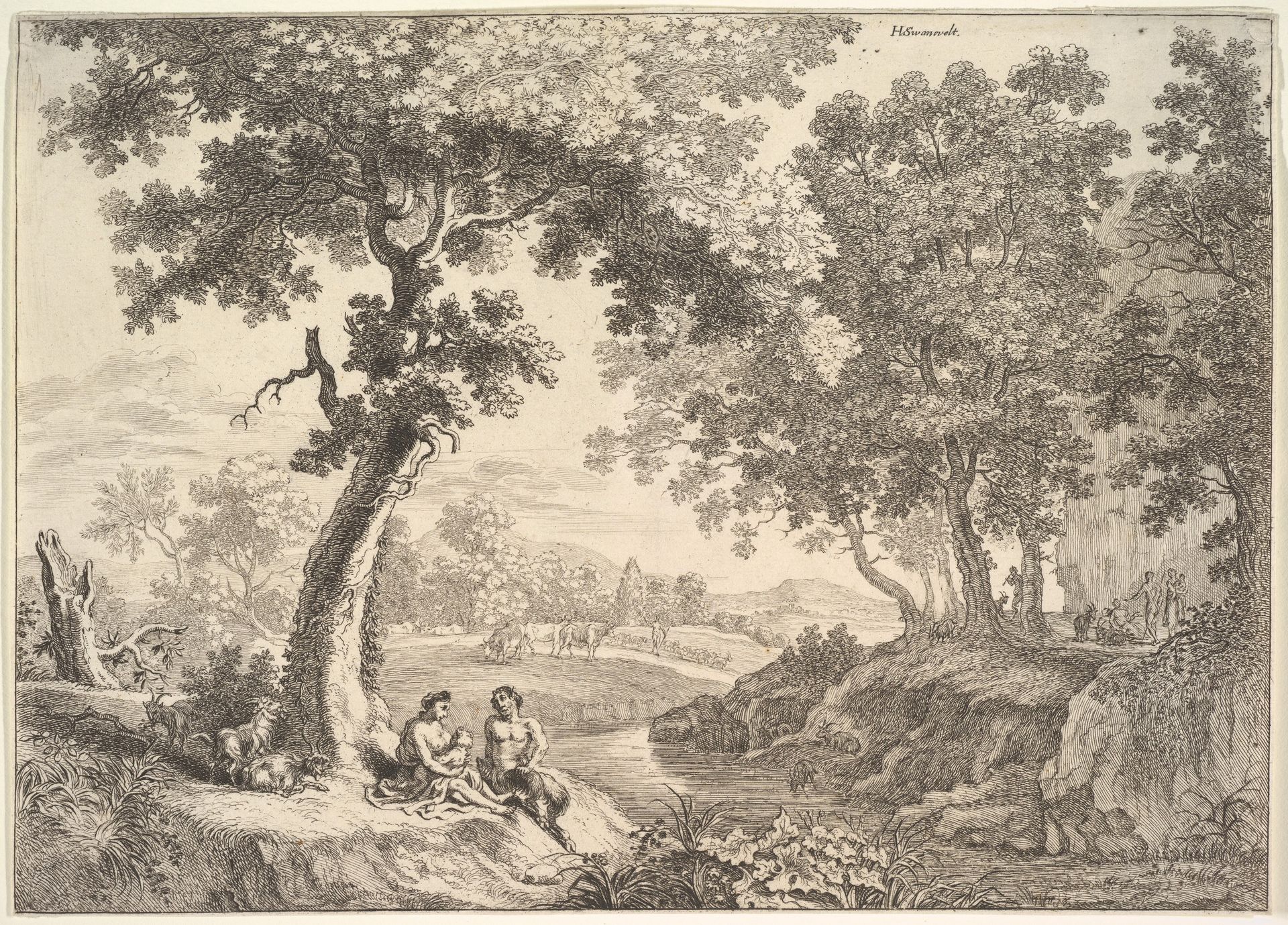 Satyrs in a Landscape by Anonymous